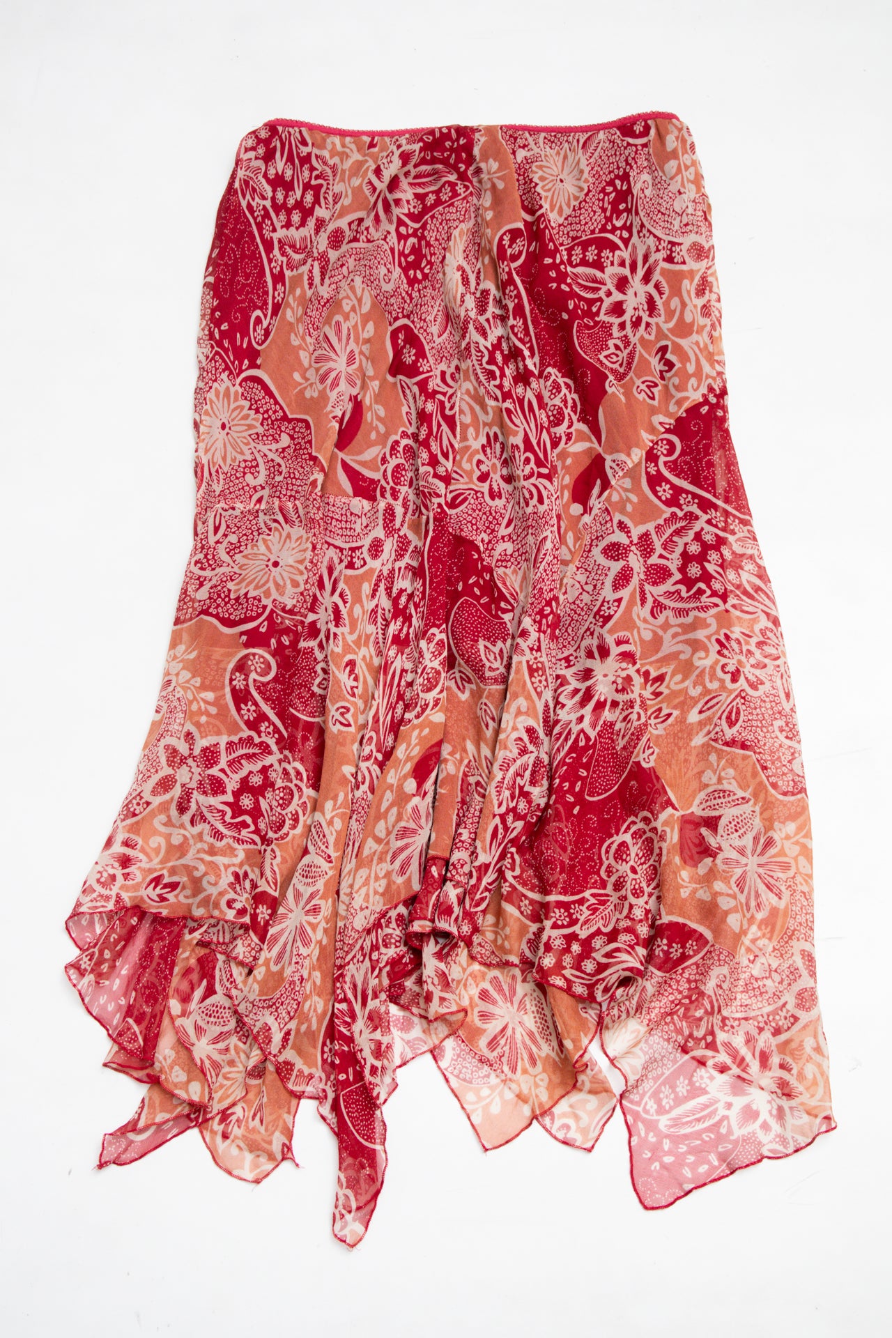 #122 Jonathan Martin Silk Skirt Red | c. 200 | Size 8/10