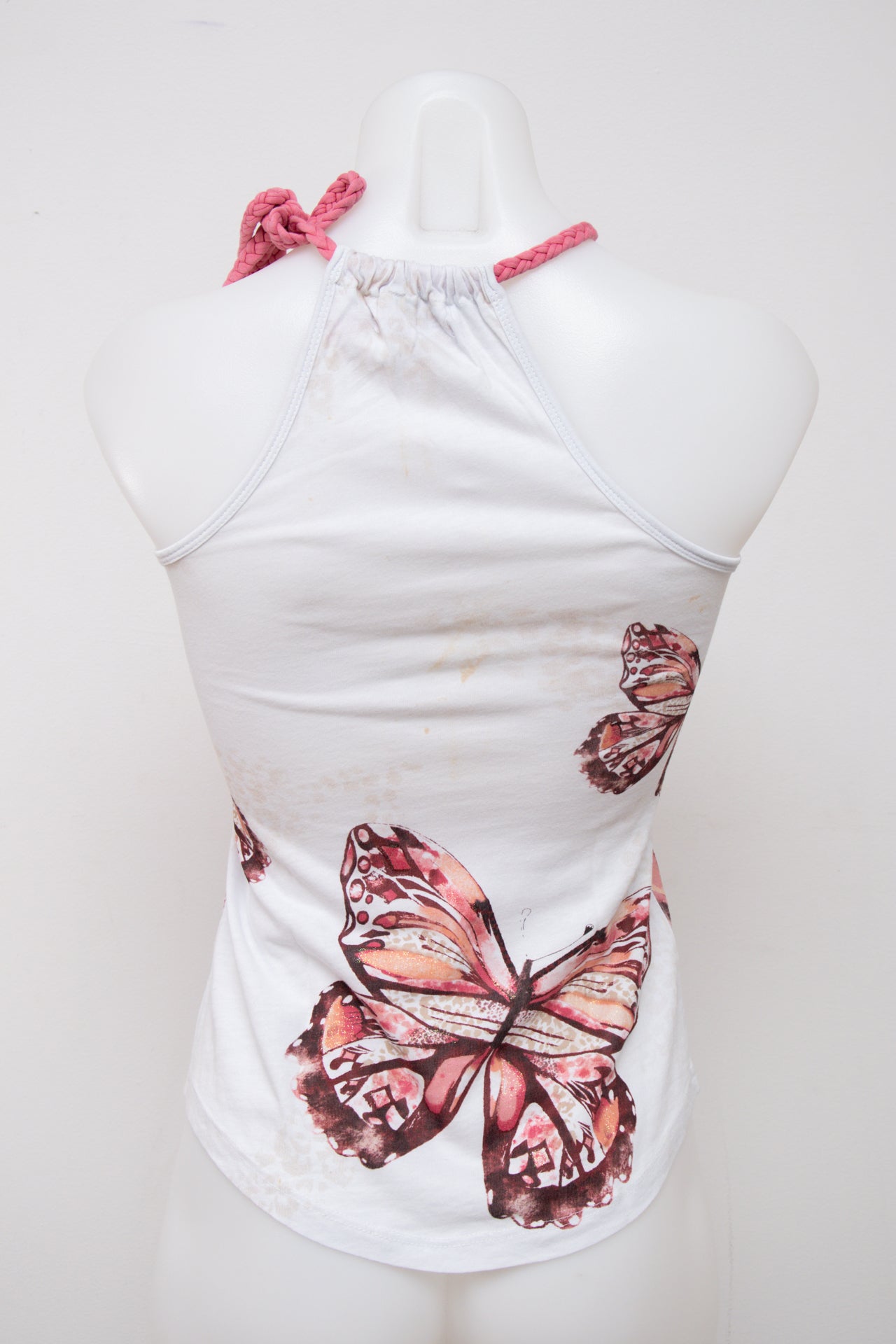 #006 L-sk Halter Top White | c. 201 | Size 6
