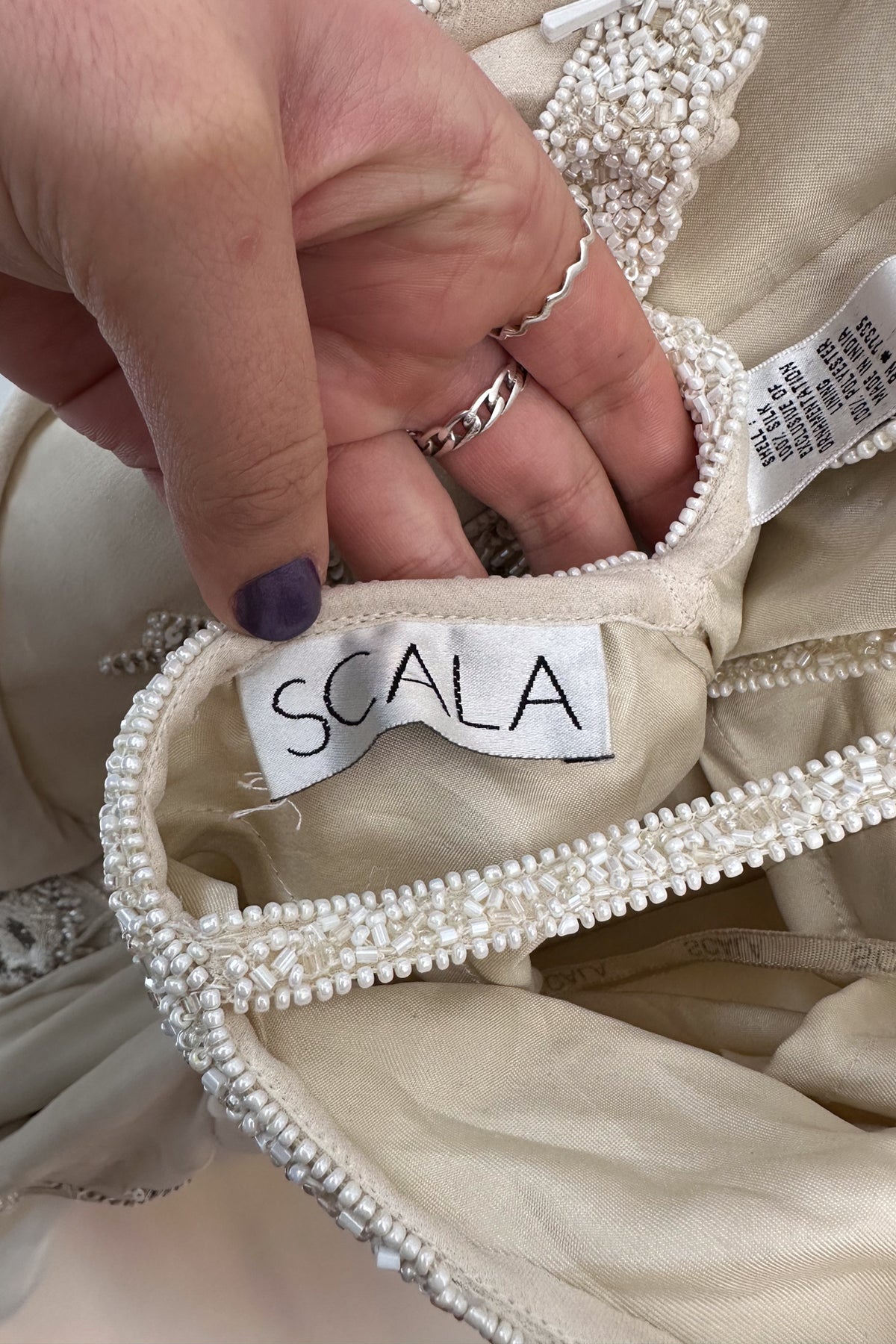 #159 Scala Silk Gown White | c. 208 | Size 8
