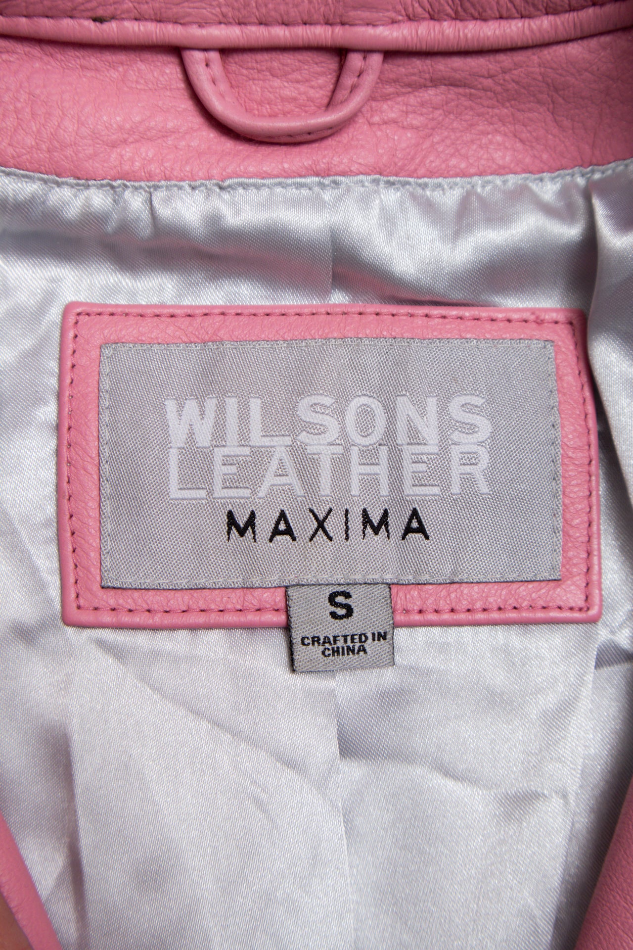 #136 Maxima pink genuine leather jacket | c. 164 | size 8