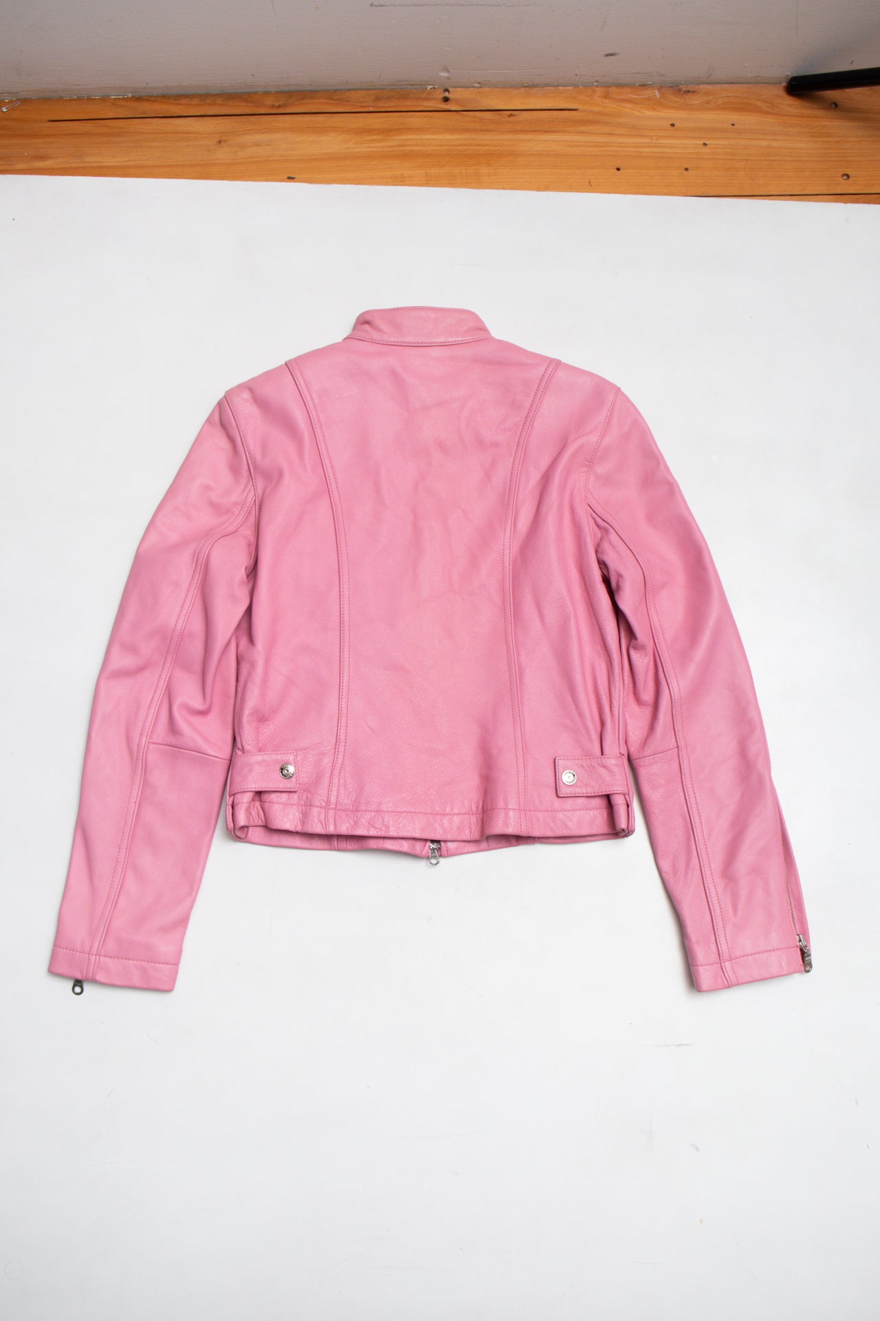 #136 Maxima pink genuine leather jacket | c. 164 | size 8