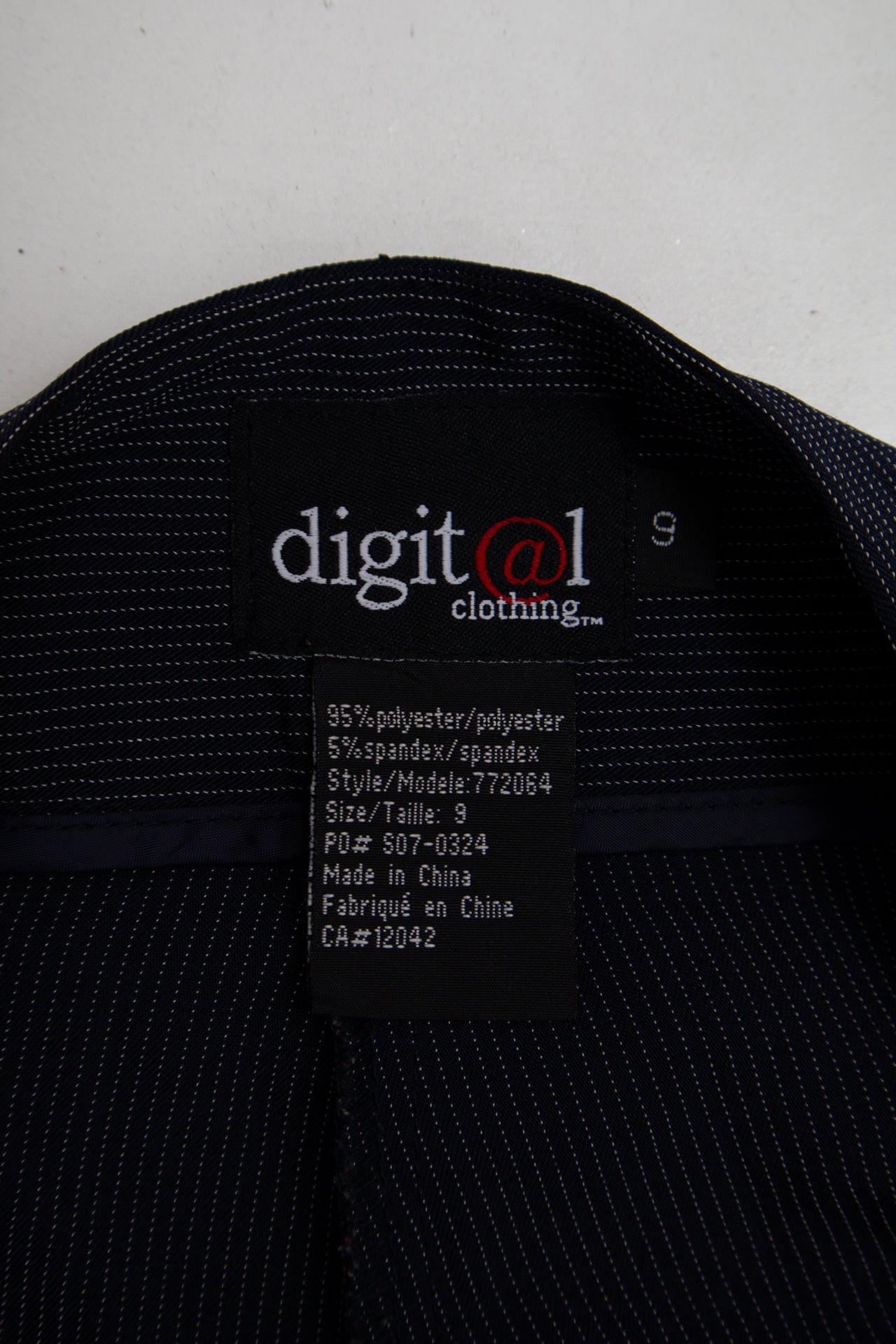#209 Digit@l navy pinstripe pants | c. 165 | size 8/10