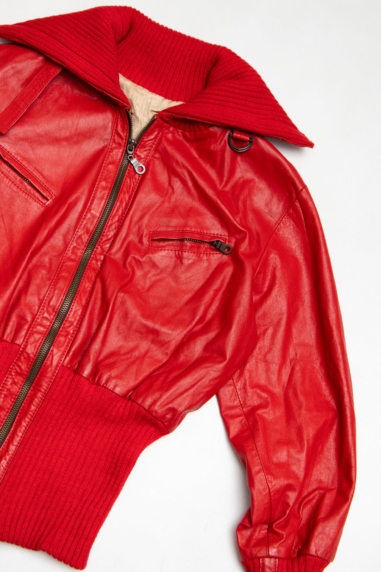 #150 faux leather red cropped jacket | c. 158 | size 6