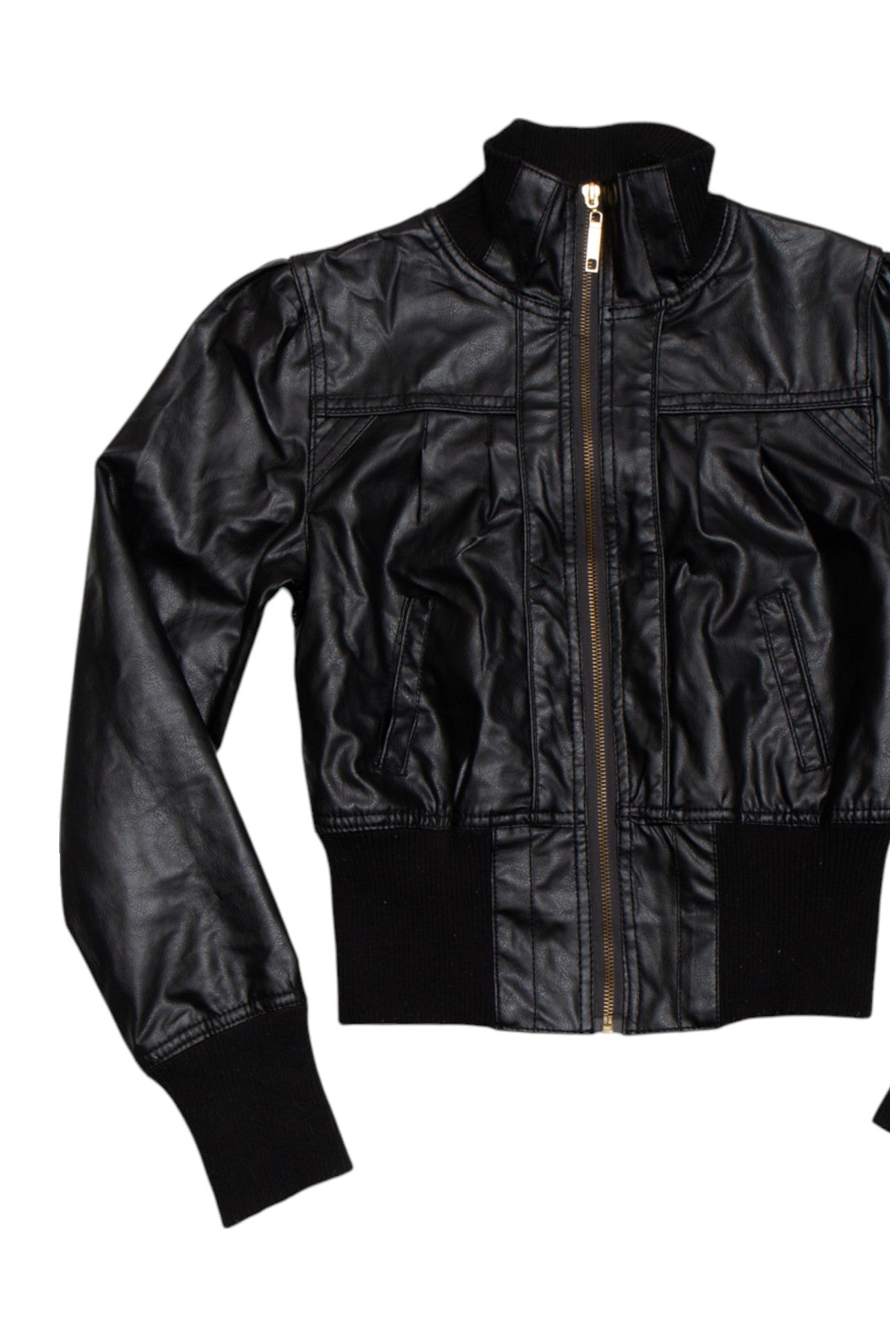 #156 Ashely black faux leather jacket | c. 158 | size 10