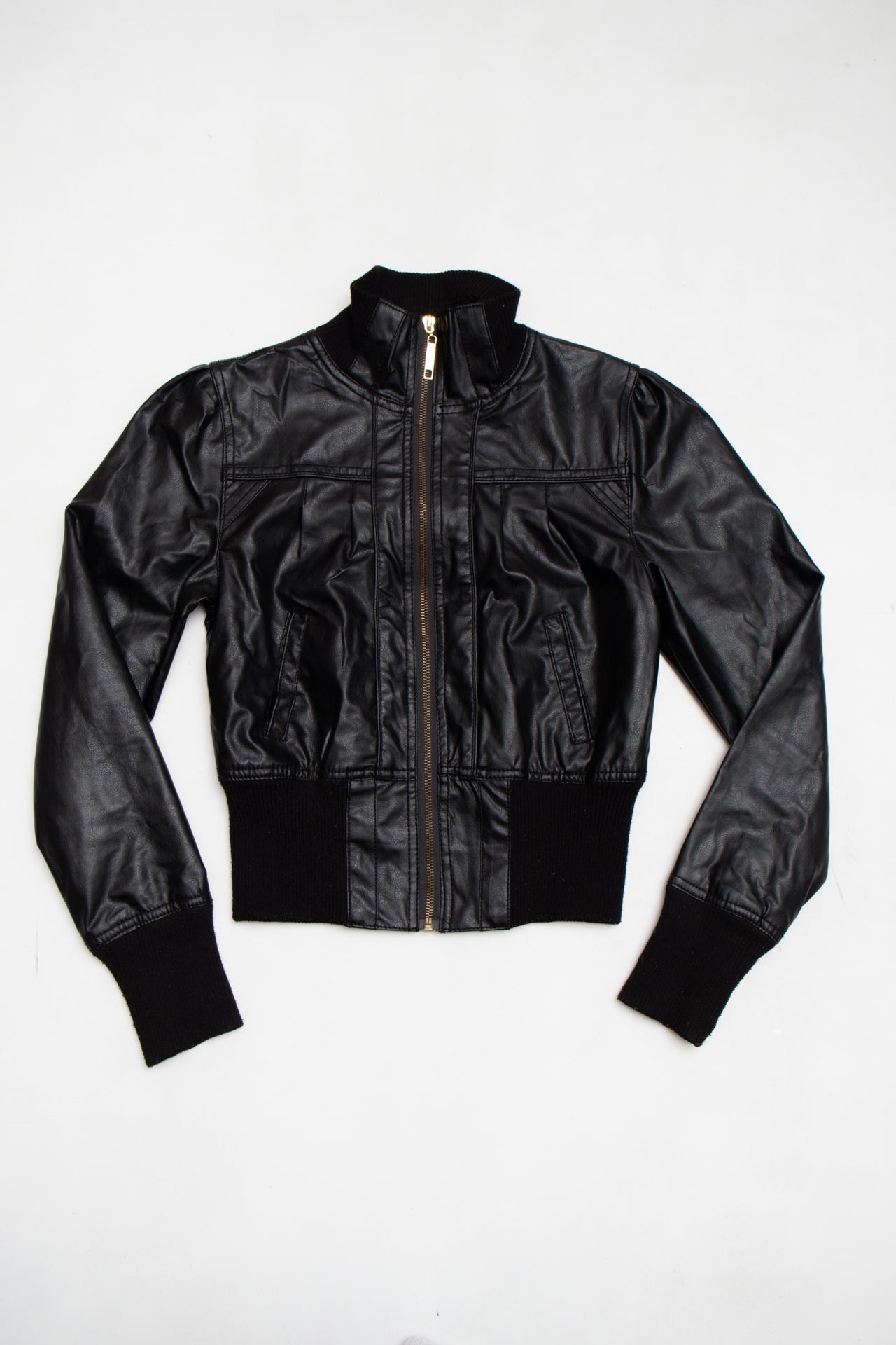 #156 Ashely black faux leather jacket | c. 158 | size 10