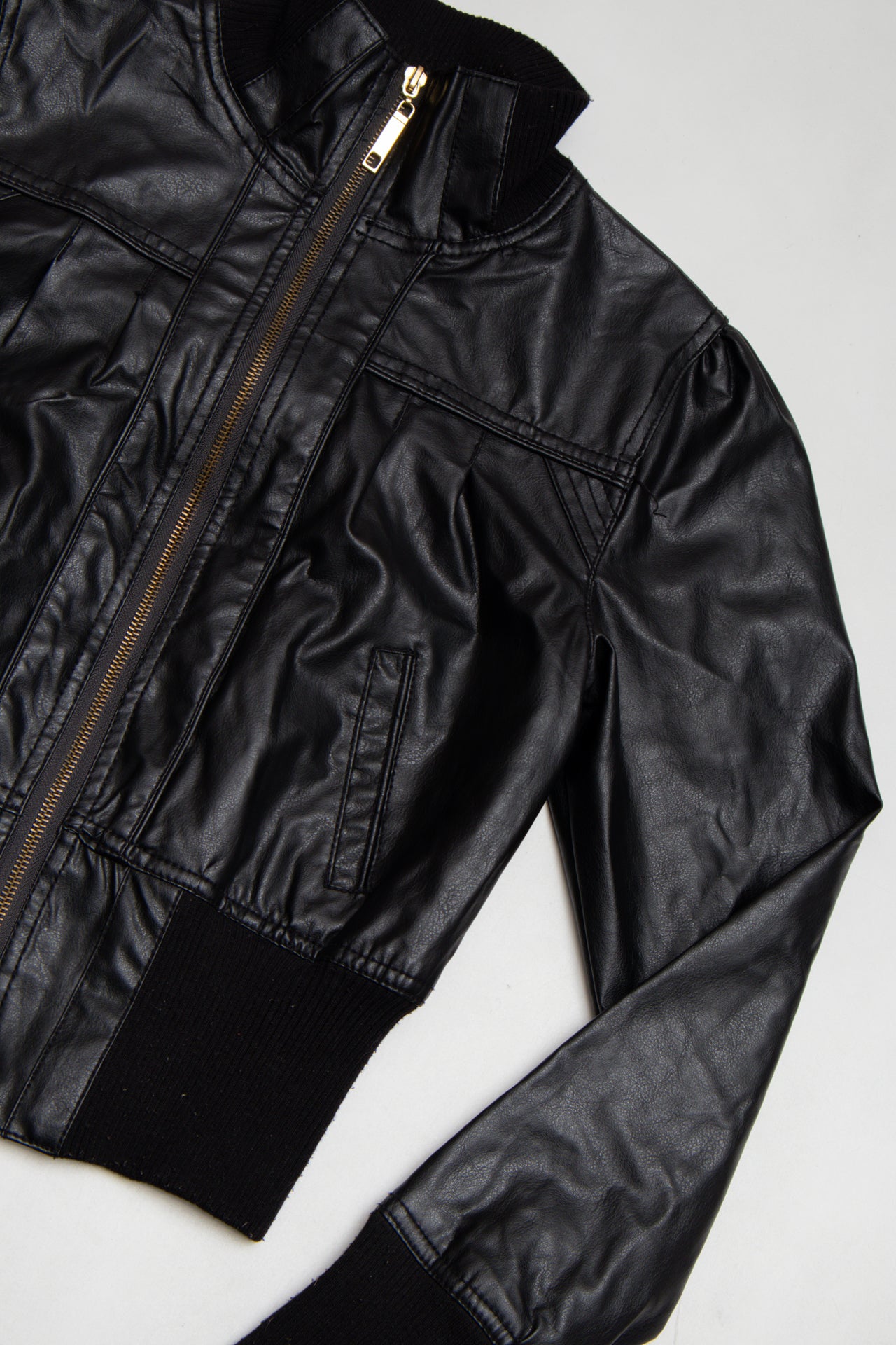 #156 Ashely black faux leather jacket | c. 158 | size 10