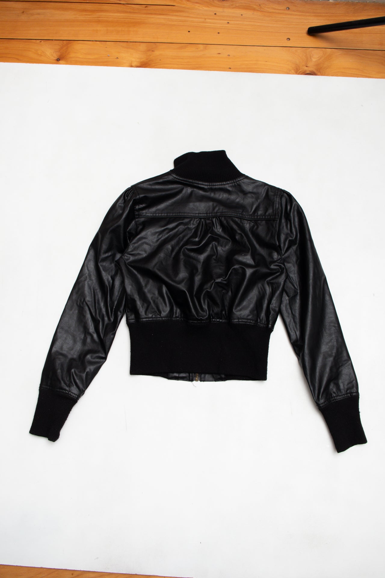 #156 Ashely black faux leather jacket | c. 158 | size 10