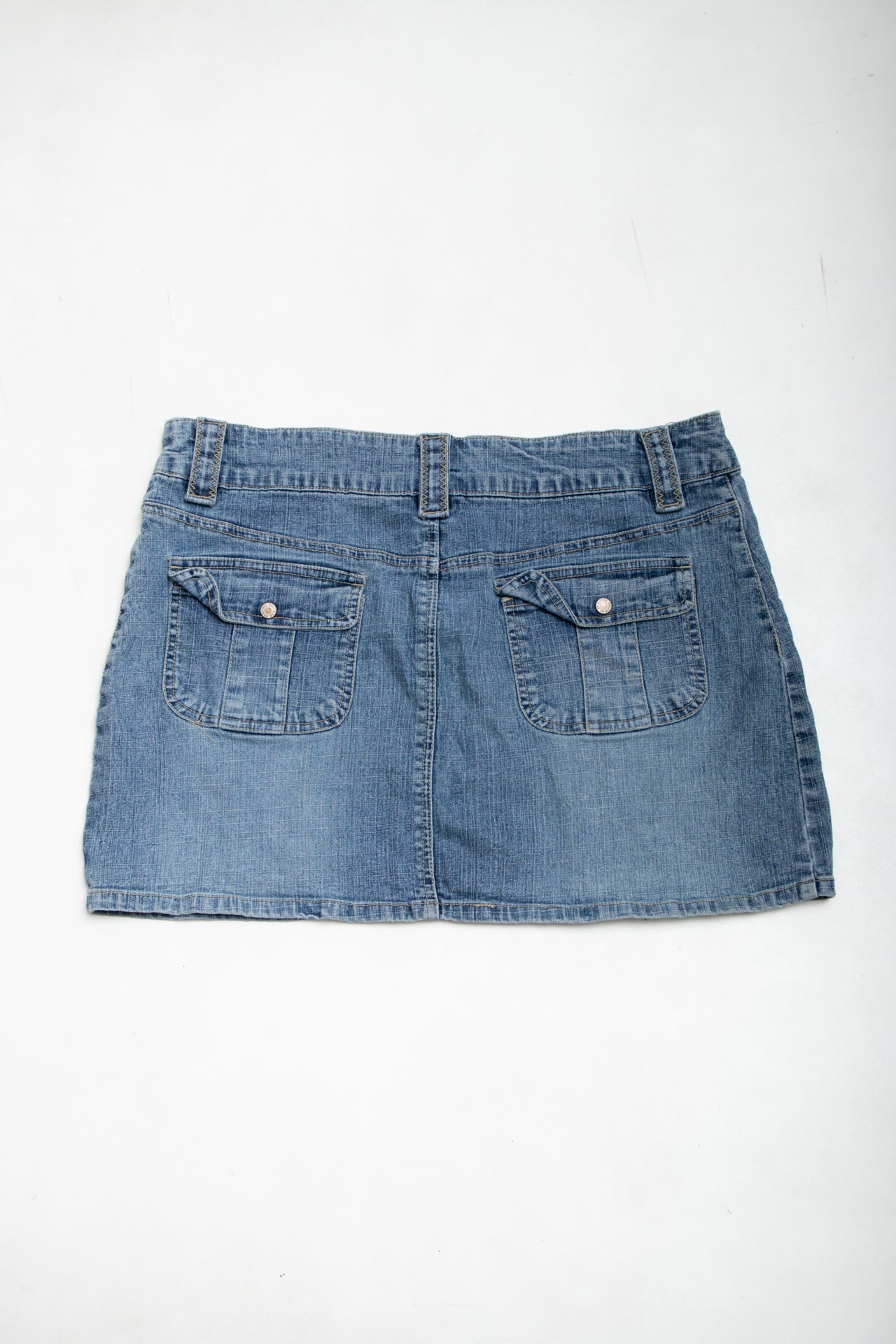 #133 Brigitta Denim Mini Skirt Blue | c. 178 | Size 12