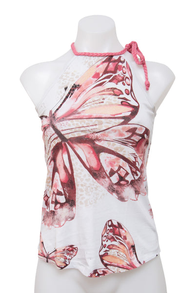 #006 L-sk Halter Top White | c. 201 | Size 6