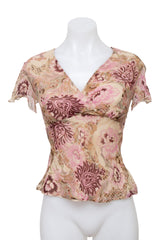 #067 Silk New York City Design Co. Short Sleeve Pink | c. 210 | Size 12