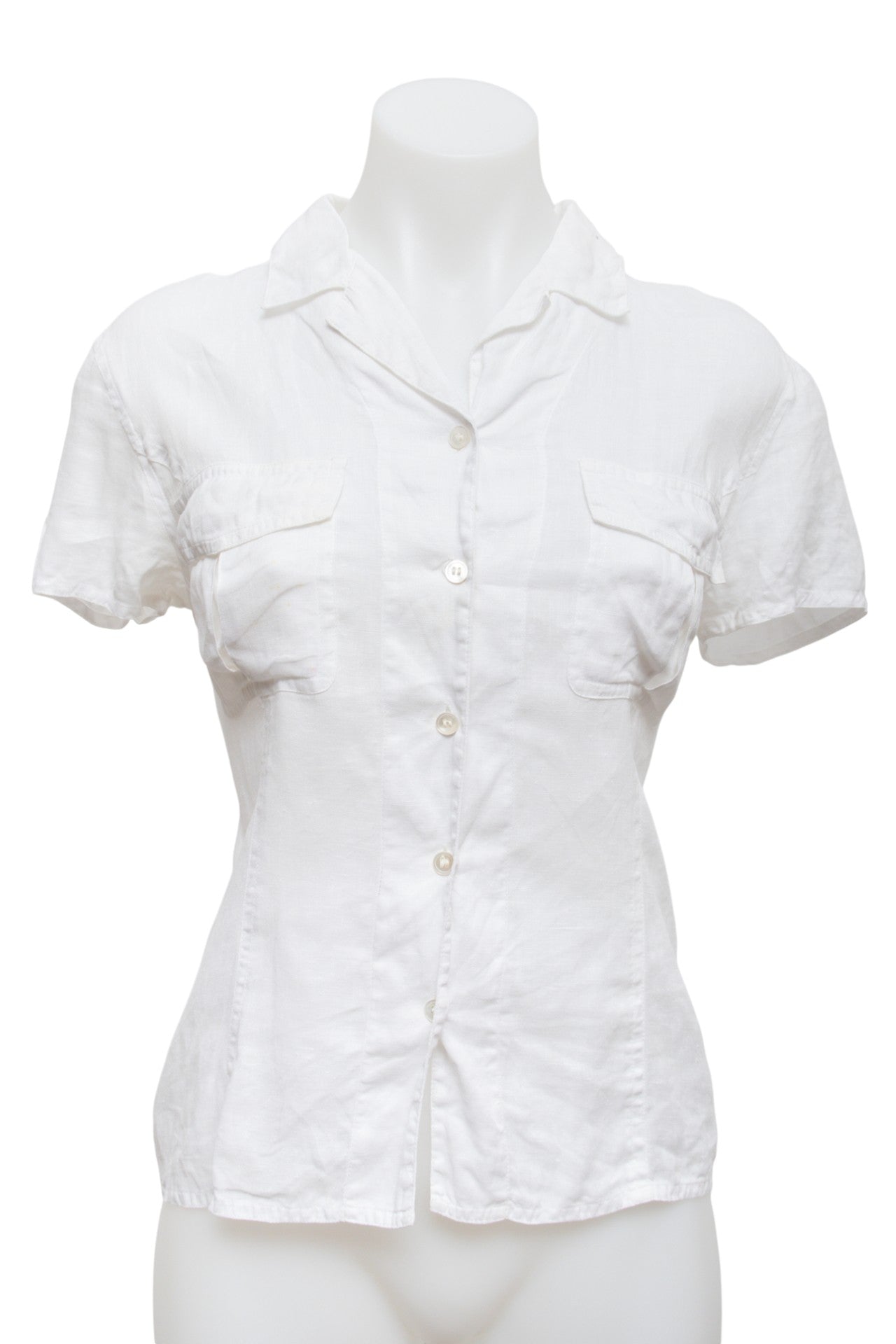 #77 Ann TaylorLinen Button Up White | c. 178 | Size 8