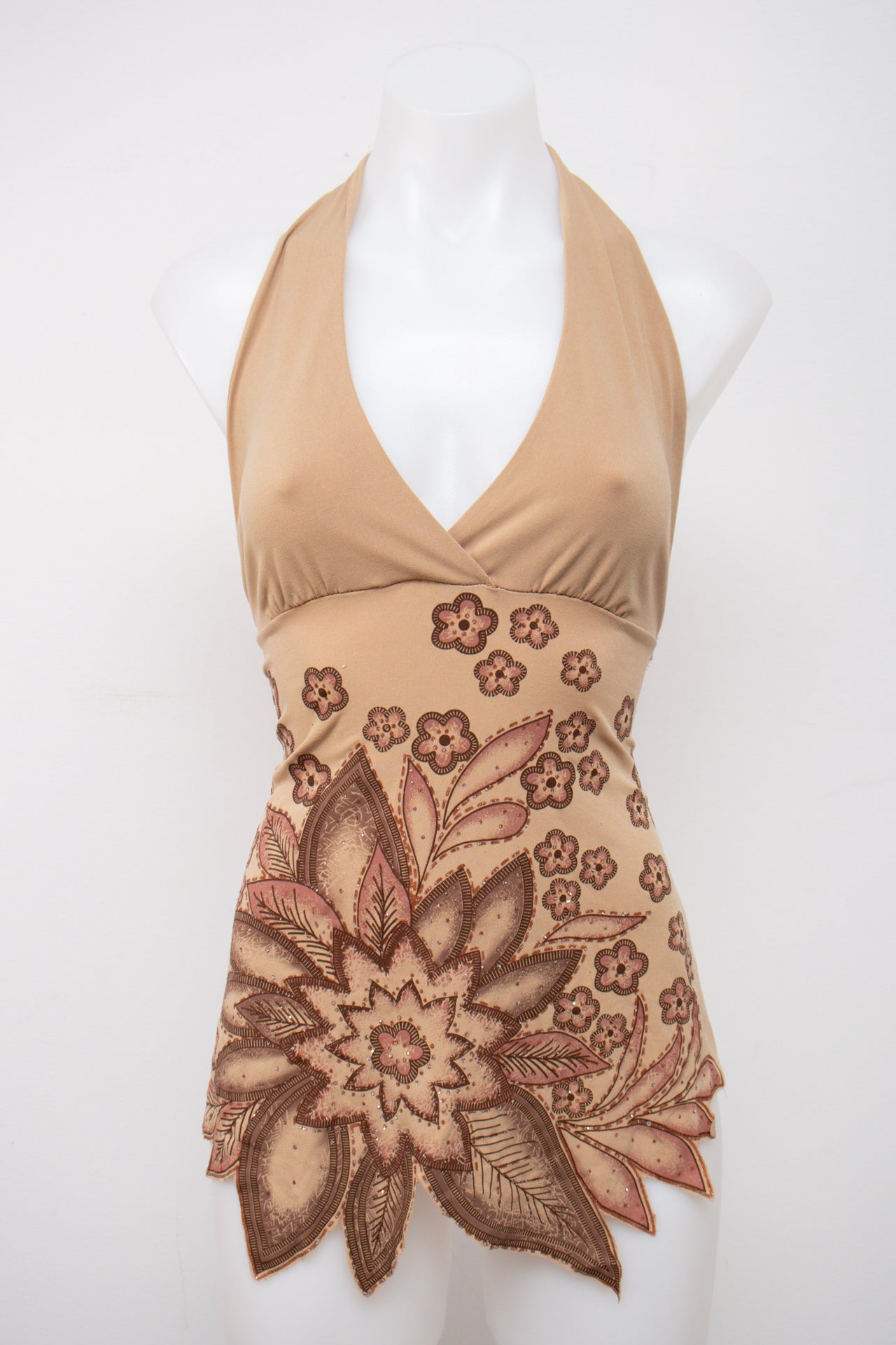#005 Topaz Halter Top Beige | c. 201 | Size 8