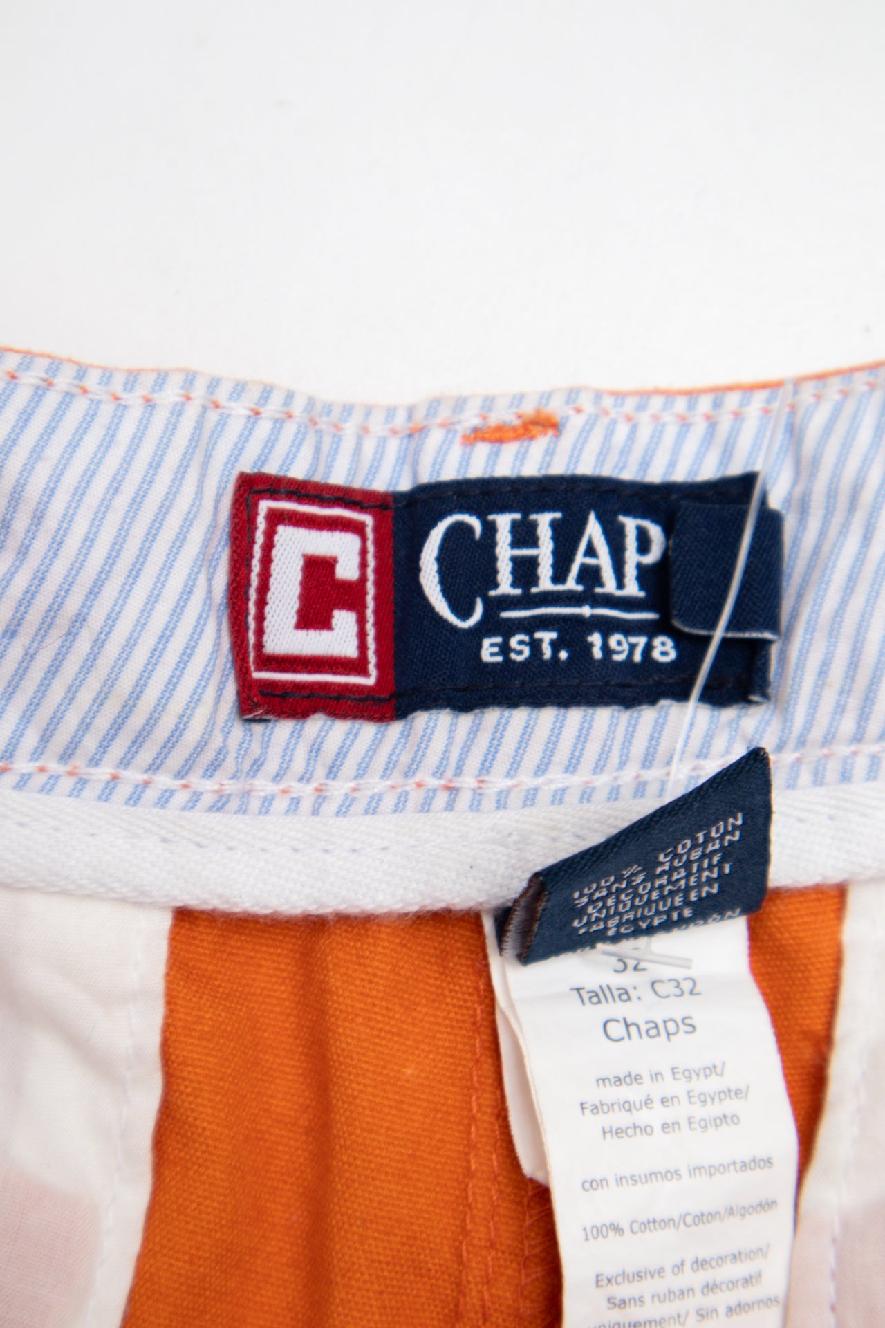 #123 Chaps Shorts Orange | c. 201 | Size 14