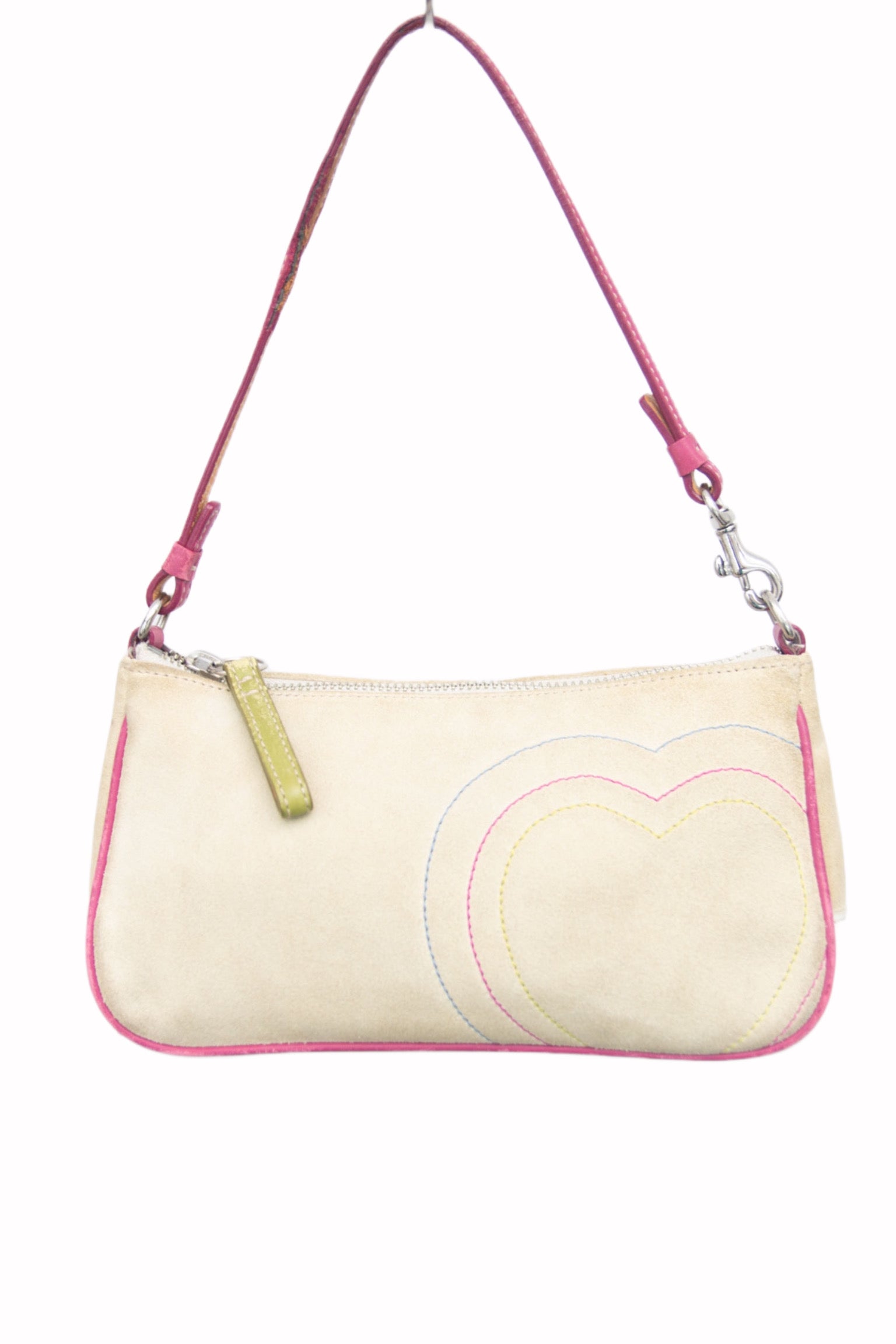 #100 Coach Beige Suede Heart Demi | Garden Brat