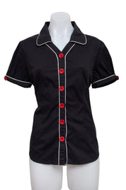 #047 Cato Short Sleeve Black | c. 213 | Size 8