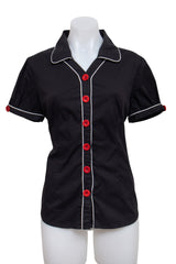#047 Cato Short Sleeve Black | c. 214 | Size 8