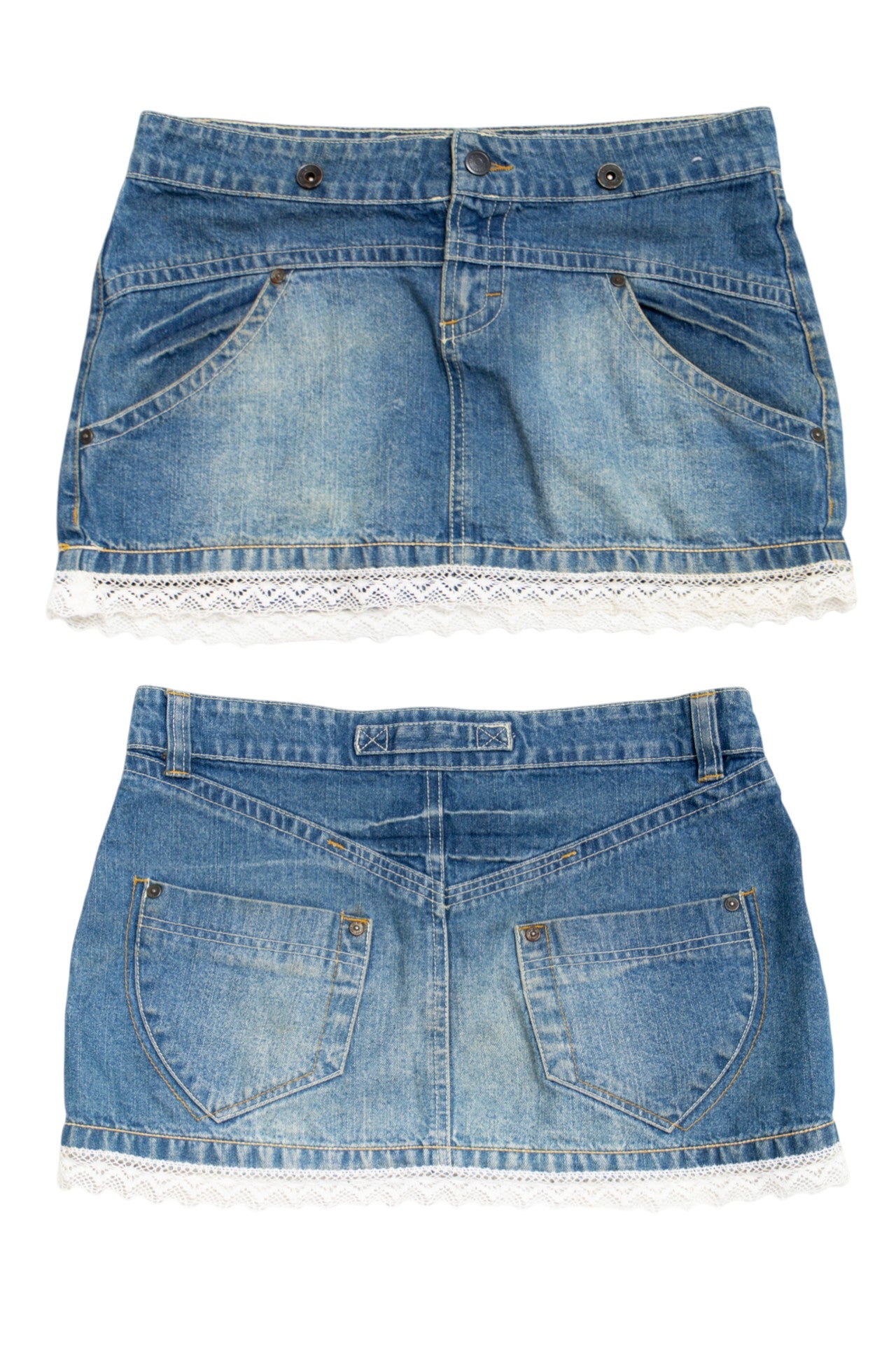 #107 Lefties Denim Denim Mini Skirt Blue | c. 184 | Size 10