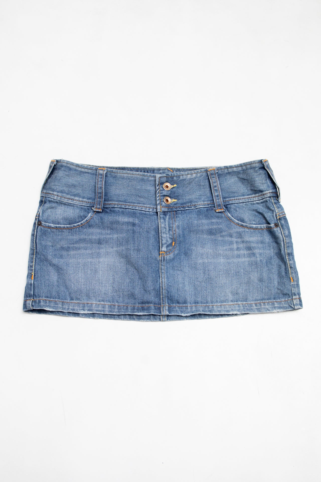 #076 X2 Denim Laboratory Mini Skirt Blue | c. 203 | Size 12