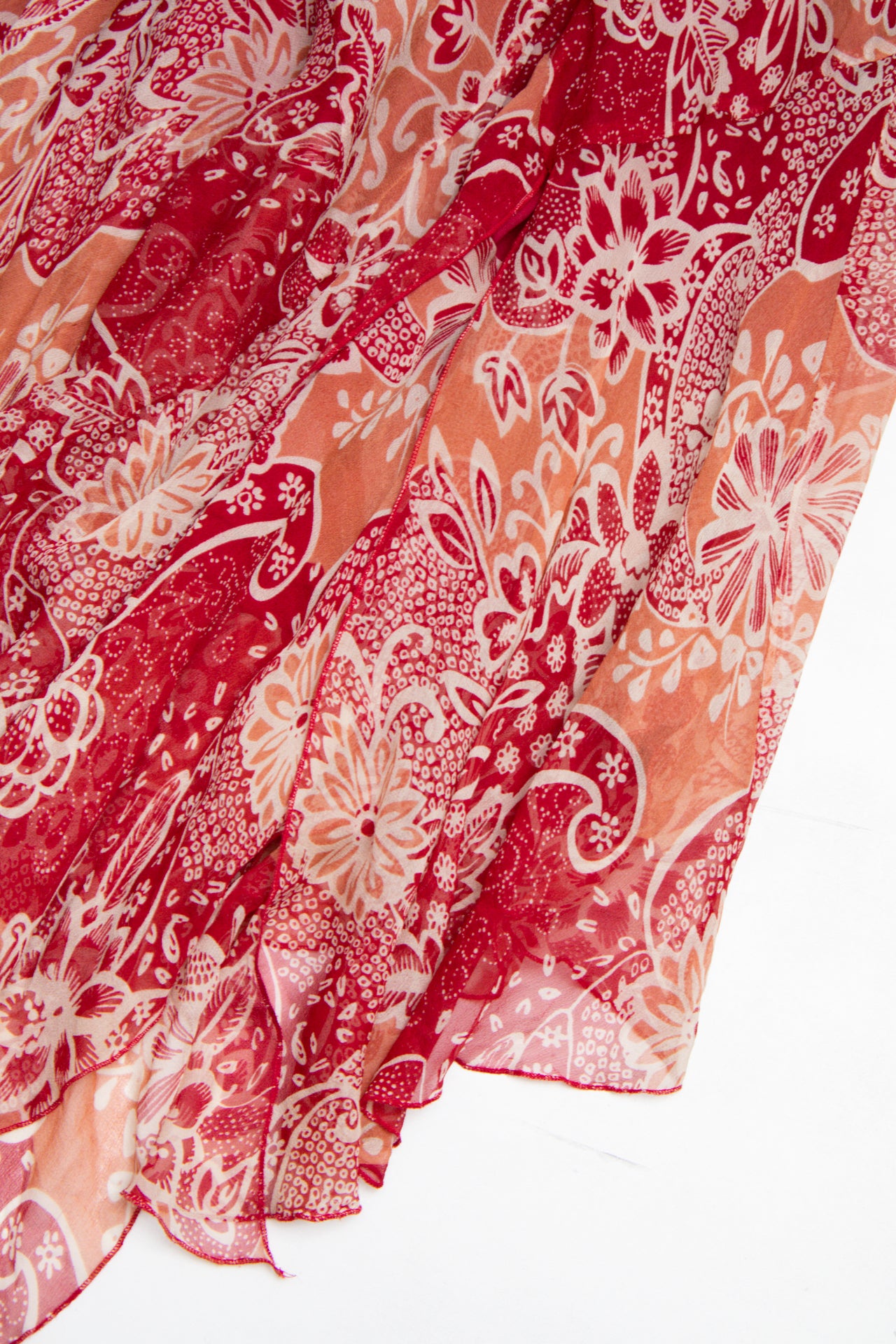 #122 Jonathan Martin Silk Skirt Red | c. 200 | Size 8/10