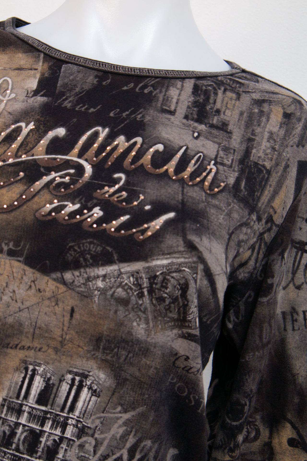 #076 Christopher & Banks T-shirt Brown | c. | Size 12/14