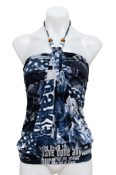 #114 Italian Halter Top Blue | c. 188 | Size 8