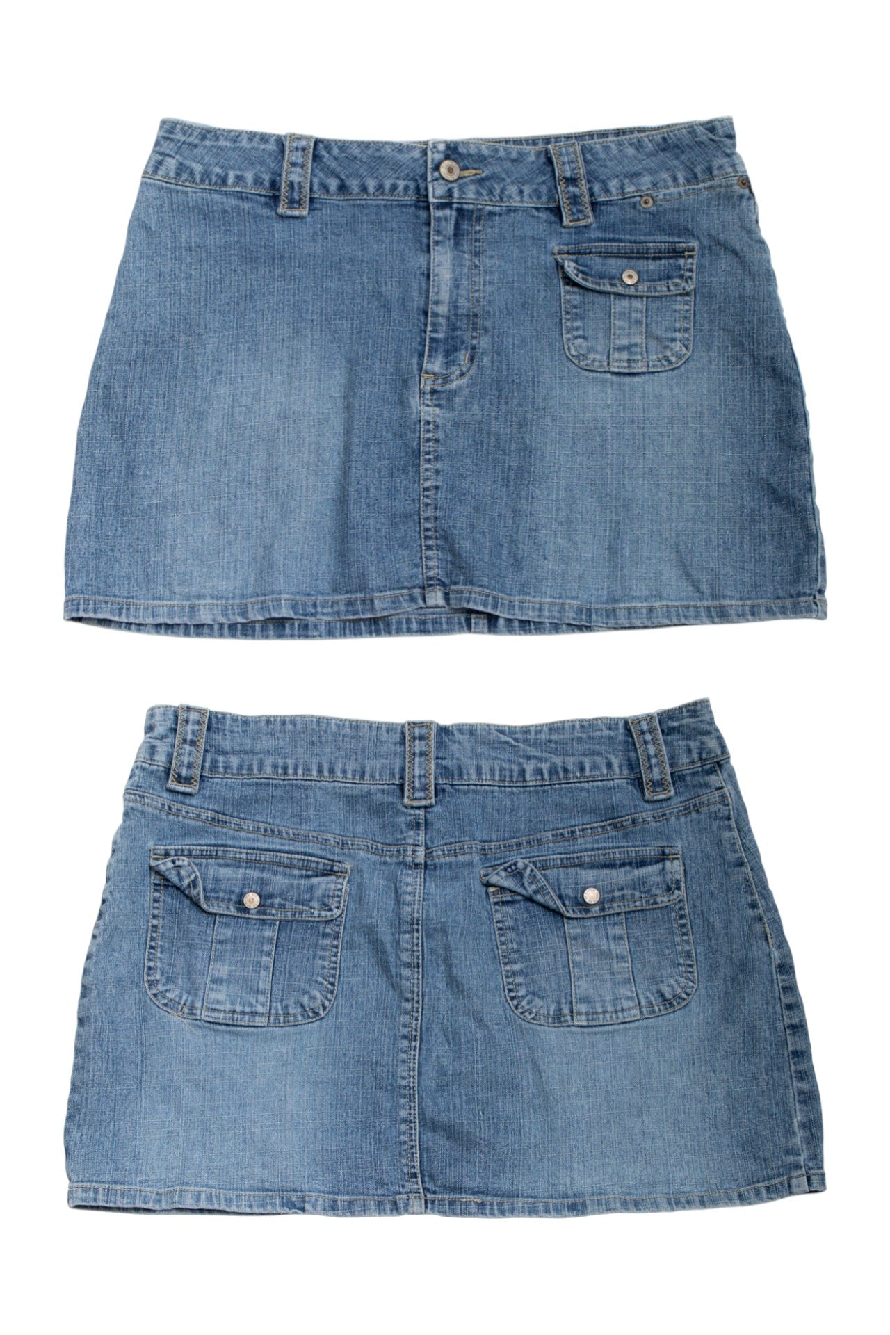#133 Brigitta Denim Mini Skirt Blue | c. 178 | Size 12