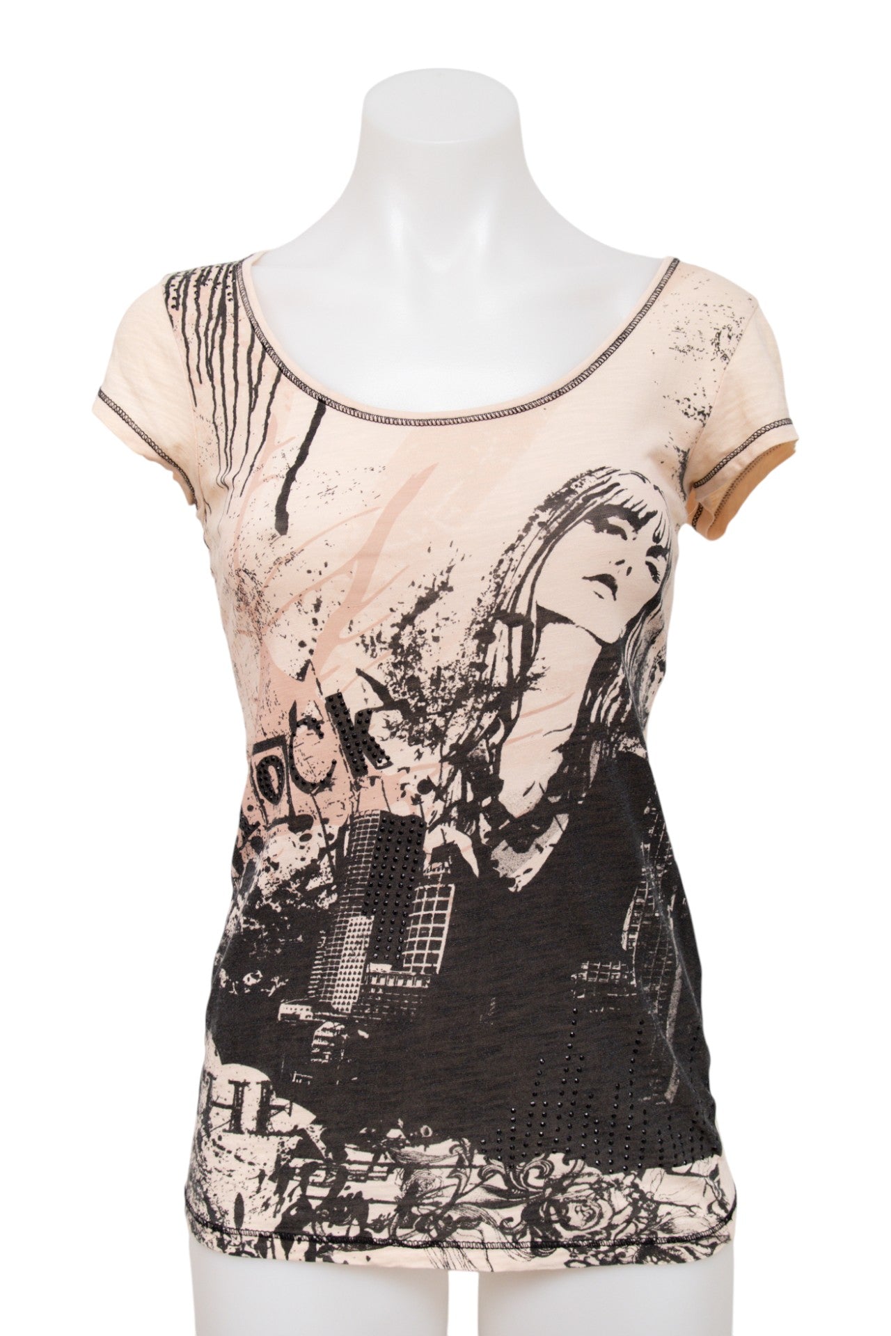 #63 Only T-shirt Beige | c. 195 | Size 8