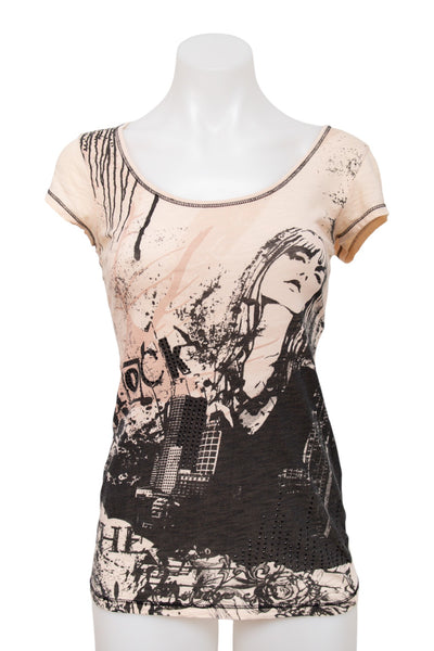 #63 Only T-shirt Beige | c. 195 | Size 8