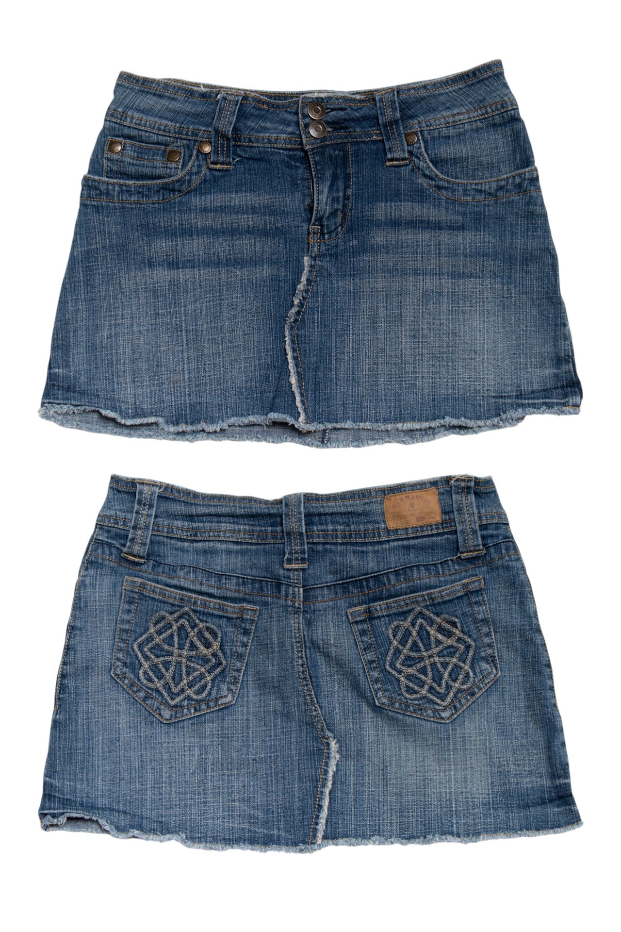 #153 Hydraulic Denim Mini Skirt Blue | c. 190 | Size 6