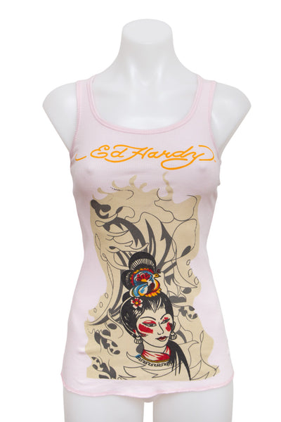 #47 Ed Hardy Tank Top Pink | c. 193 | Size 8/10