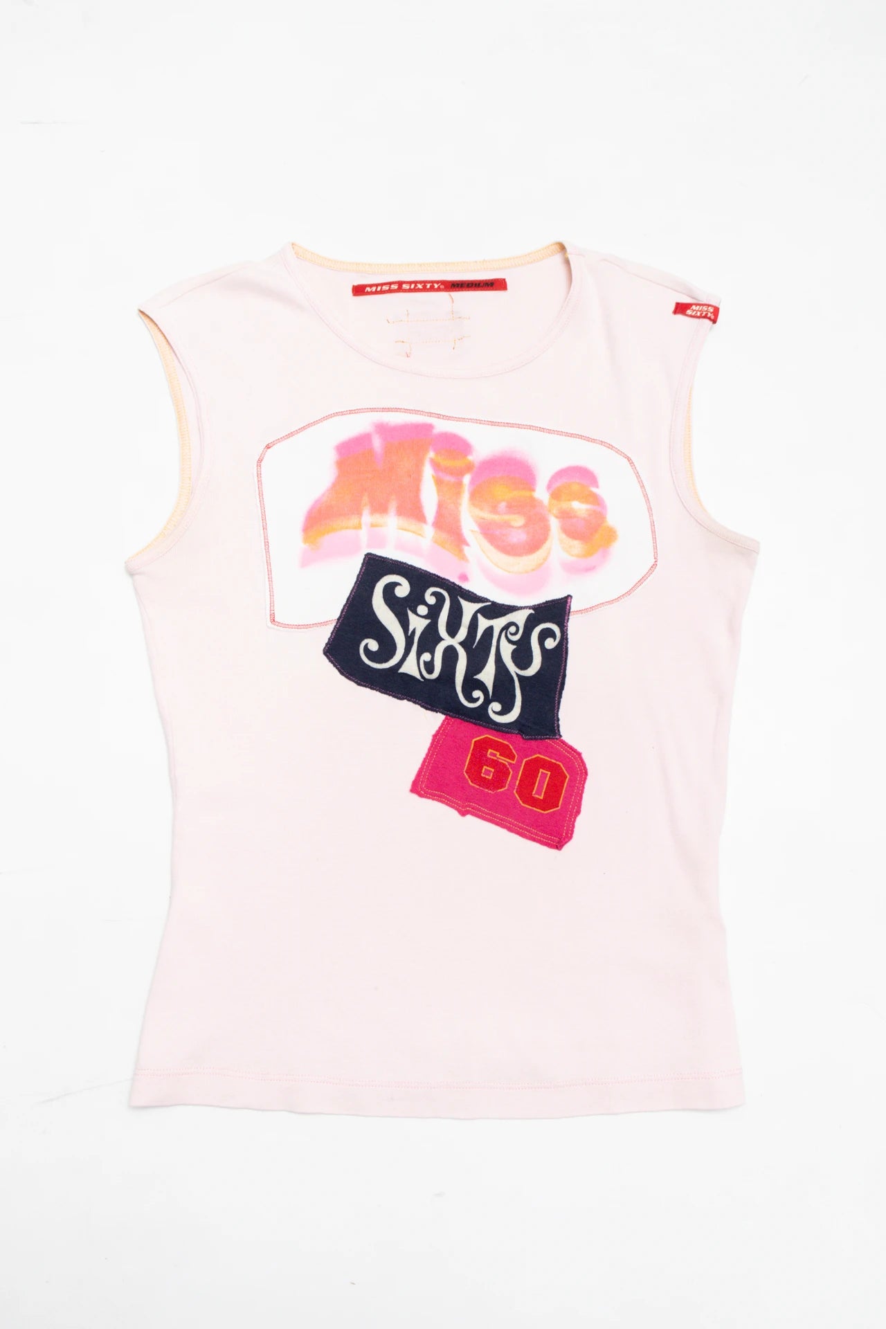 Miss Sixty Sleeveless Logo Top Pink | c. 166 | Size 10
