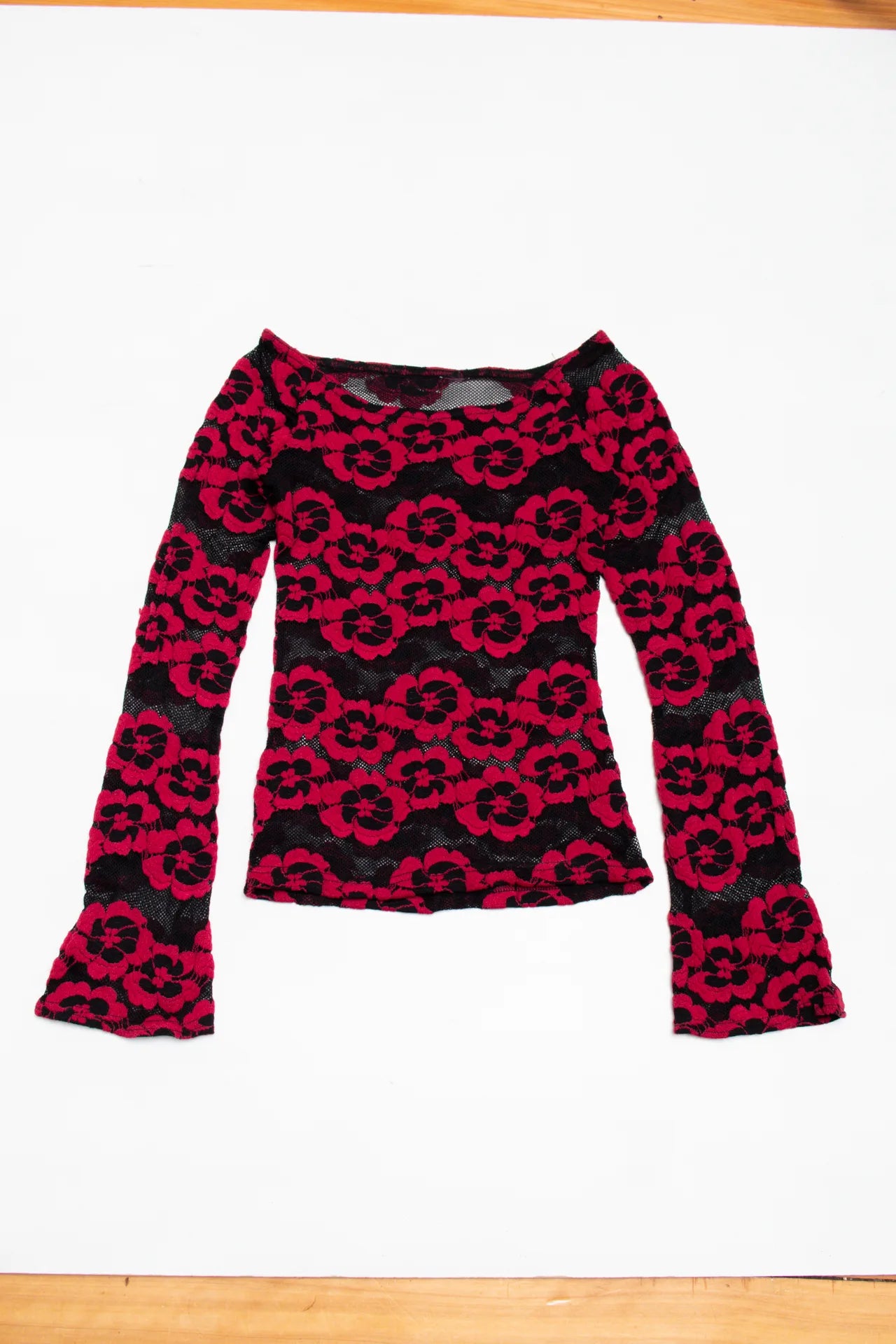 Long Sleeve Lace Top Pink | c. 166 | Size 10