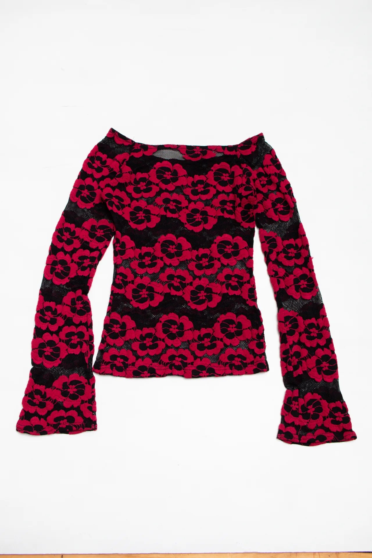 Long Sleeve Lace Top Pink | c. 166 | Size 10