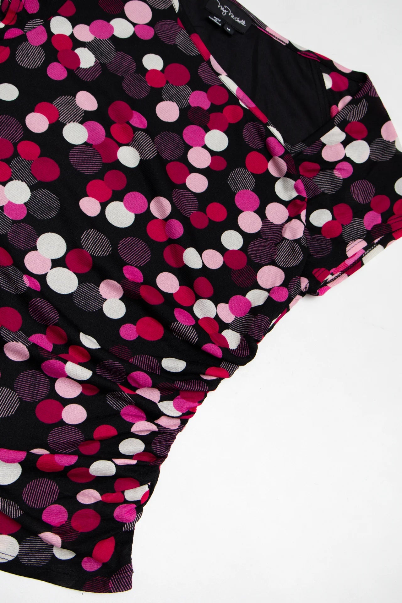 My Michelle Cap Sleeve Printed Top Black | c. 166 | Size 10