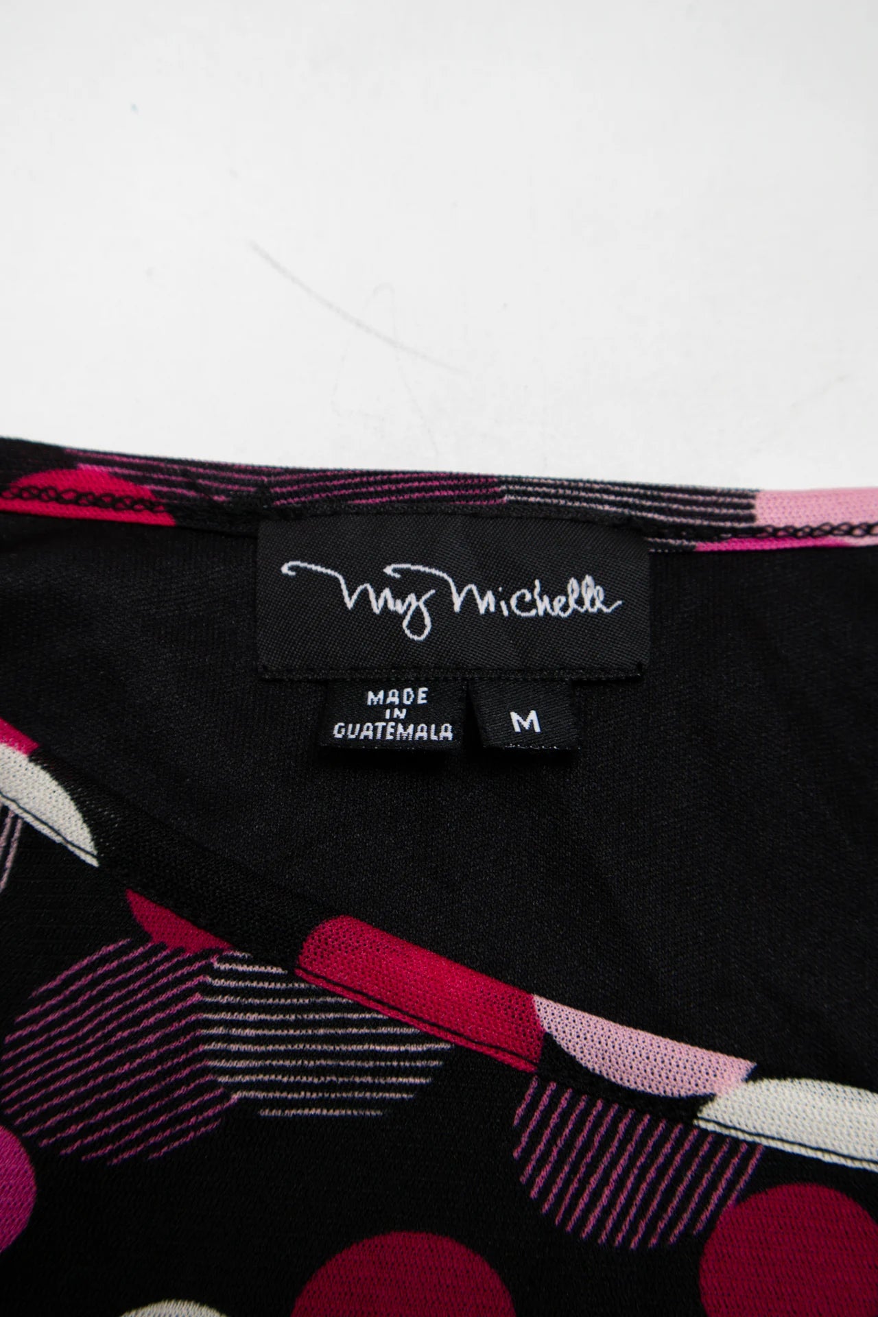 My Michelle Cap Sleeve Printed Top Black | c. 166 | Size 10