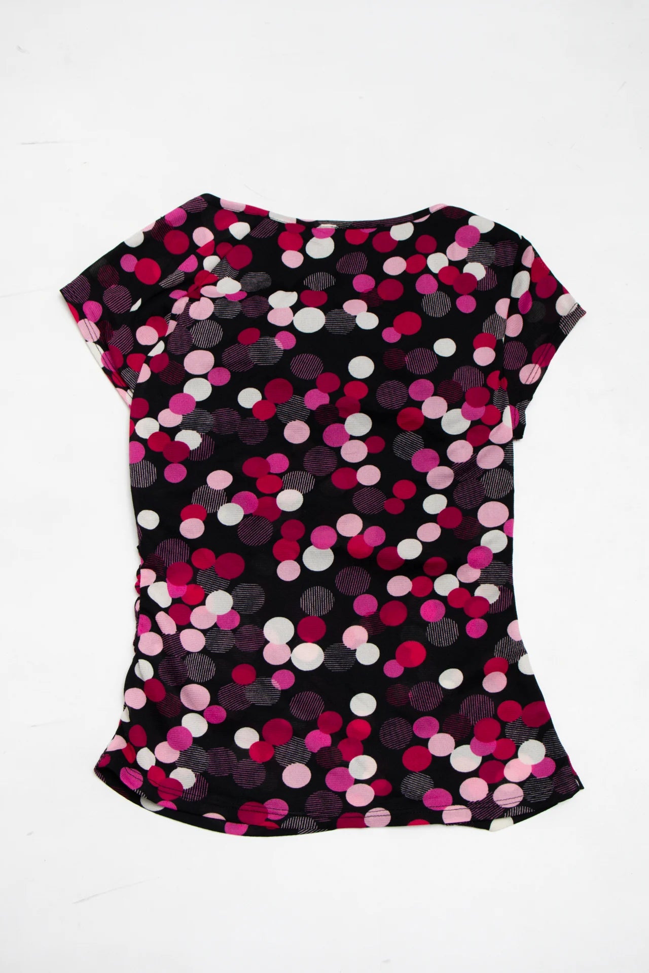 My Michelle Cap Sleeve Printed Top Black | c. 166 | Size 10