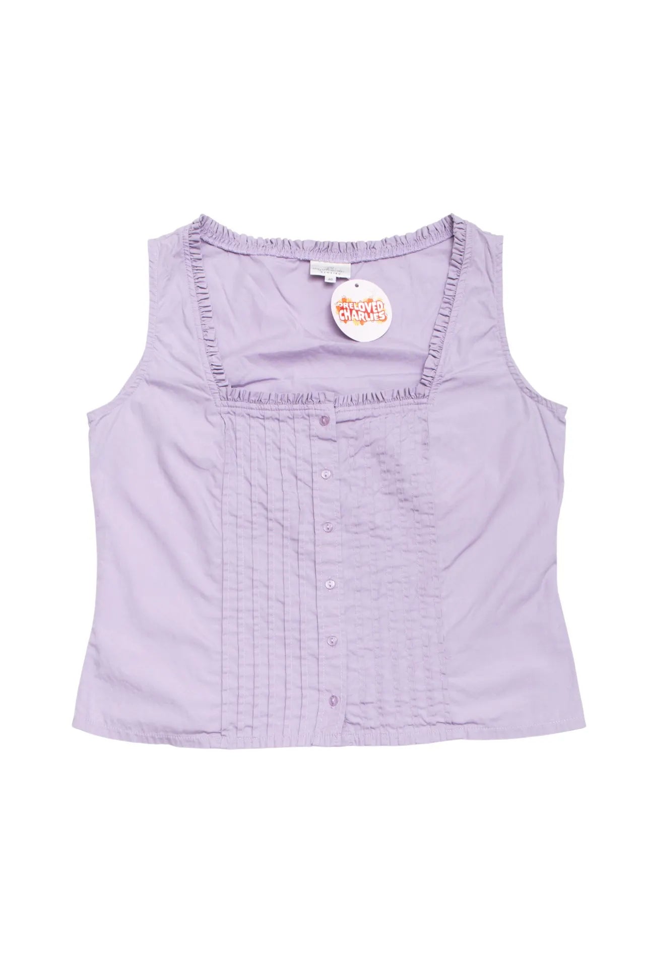 Camaïeu Sleeveless Button Blouse Purple | c. 166 | Size 3XS