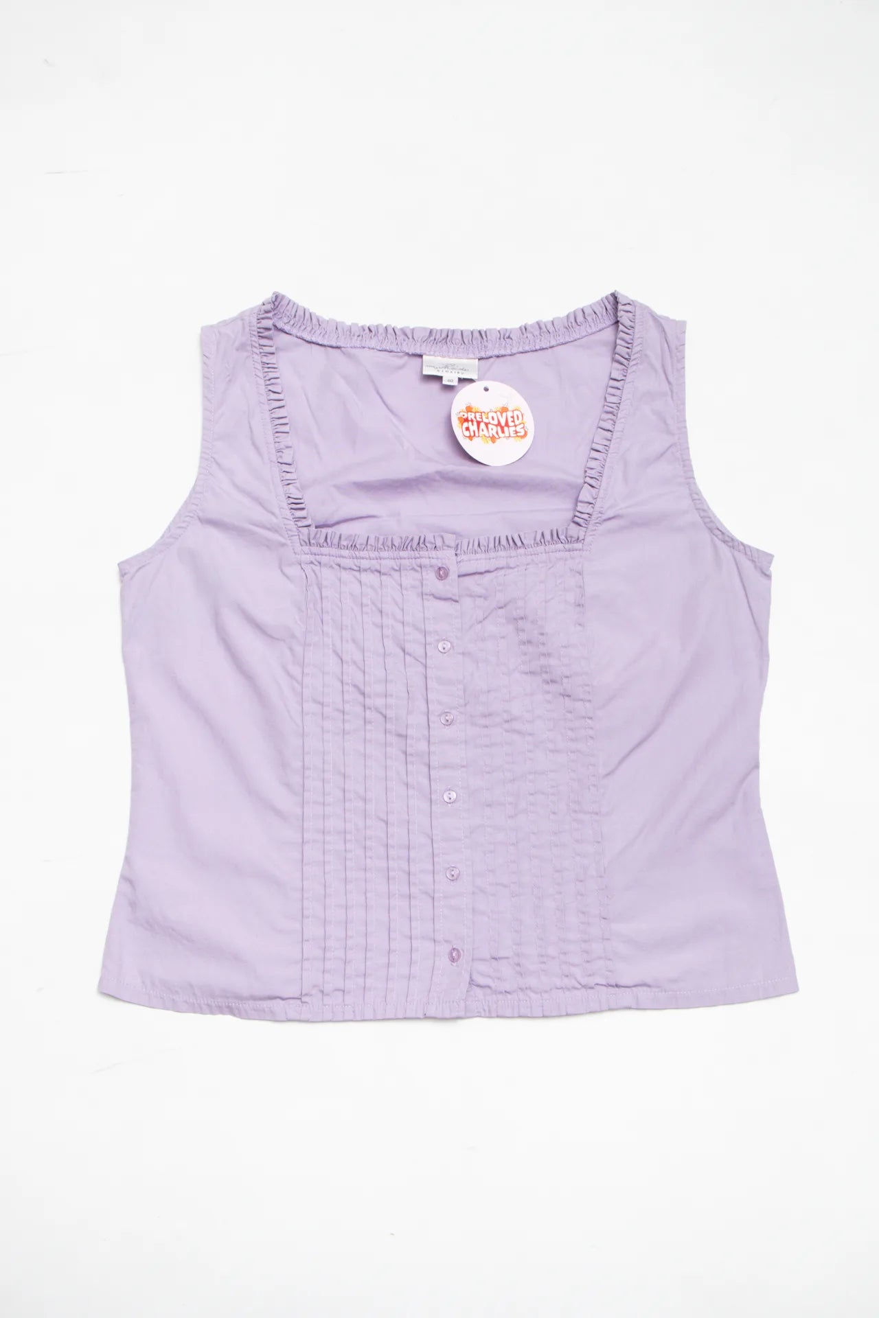 Camaïeu Sleeveless Button Blouse Purple | c. 166 | Size 3XS