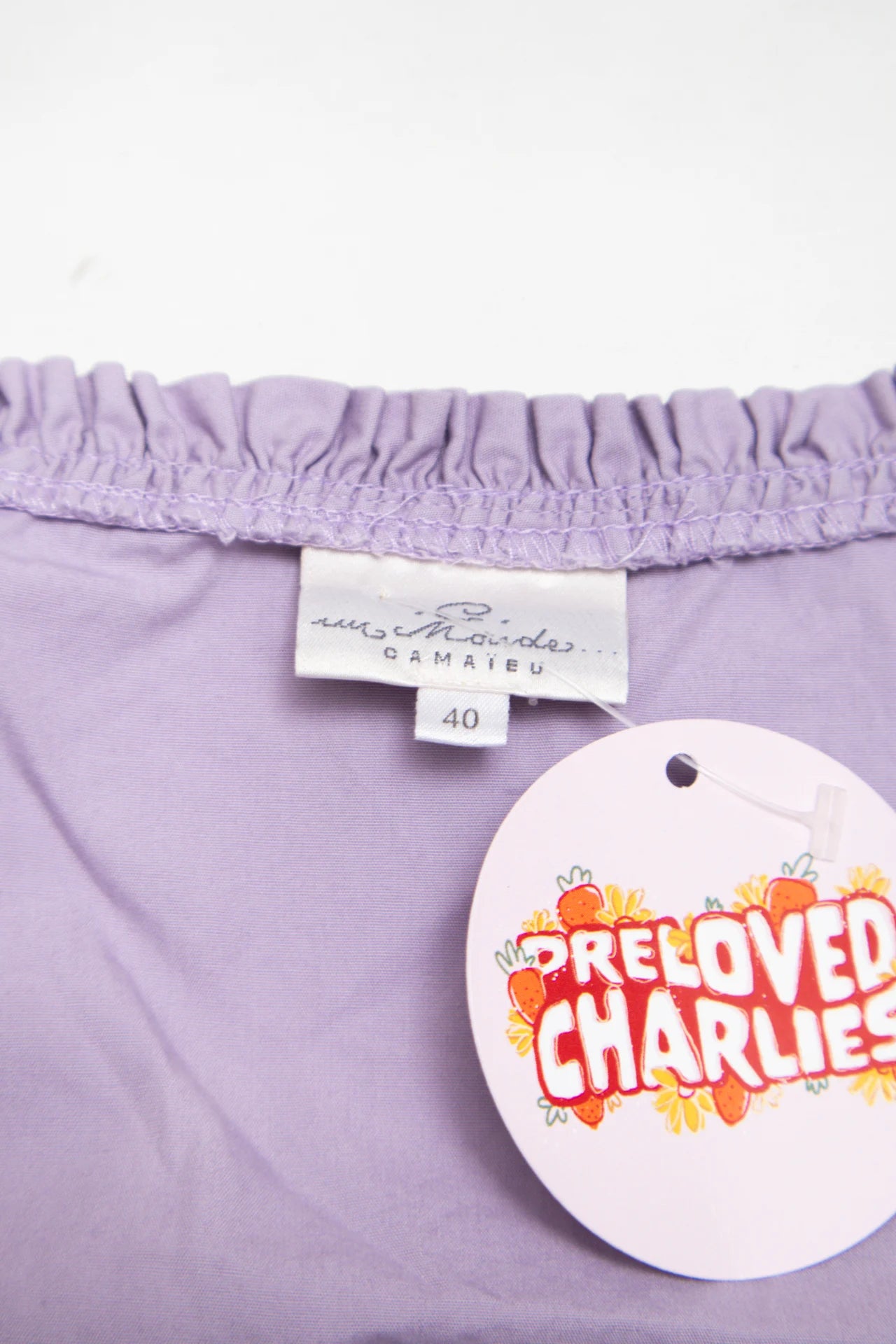 Camaïeu Sleeveless Button Blouse Purple | c. 166 | Size 3XS