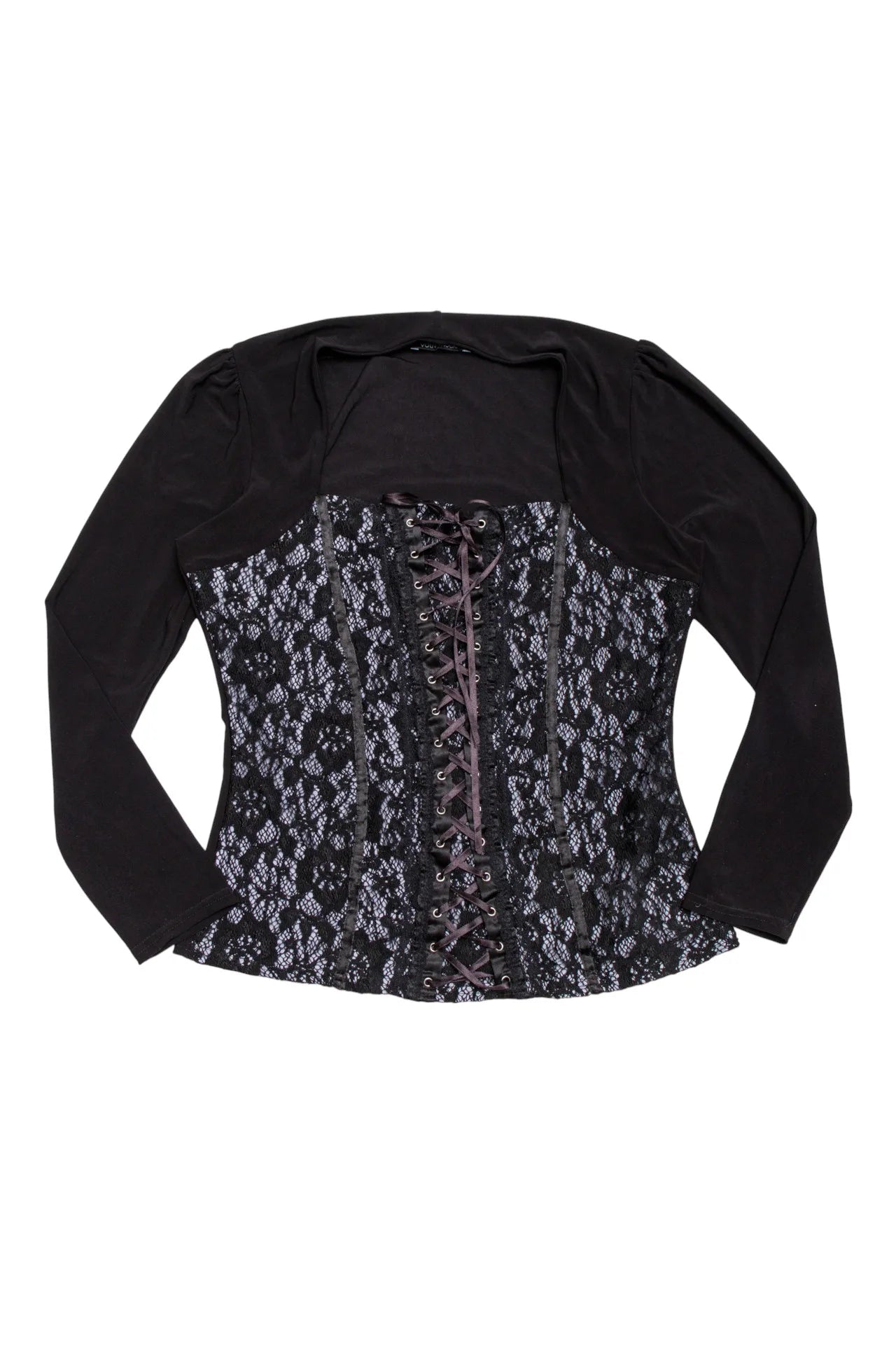 Votre Mode Long Sleeve Corset Top Black | c. 166 | Size 12