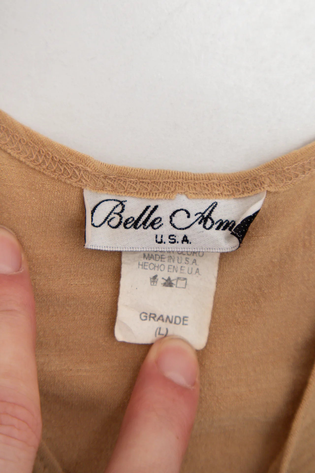 Belle Ami Asymmetrical Tank Top Beige | c. 166 | Size 12