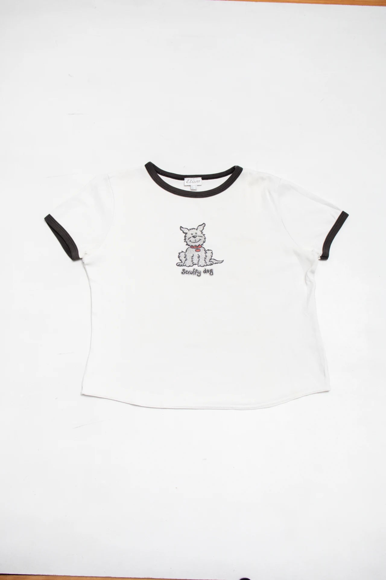 Etam Ringer T-shirt White | c. 166 | Size 10