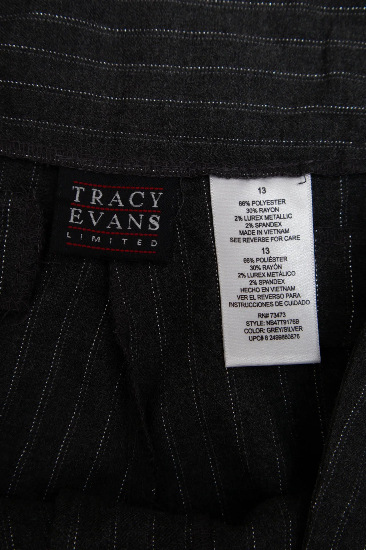 Tracy Evans Pinstripe Pants Black | c. | Size 12