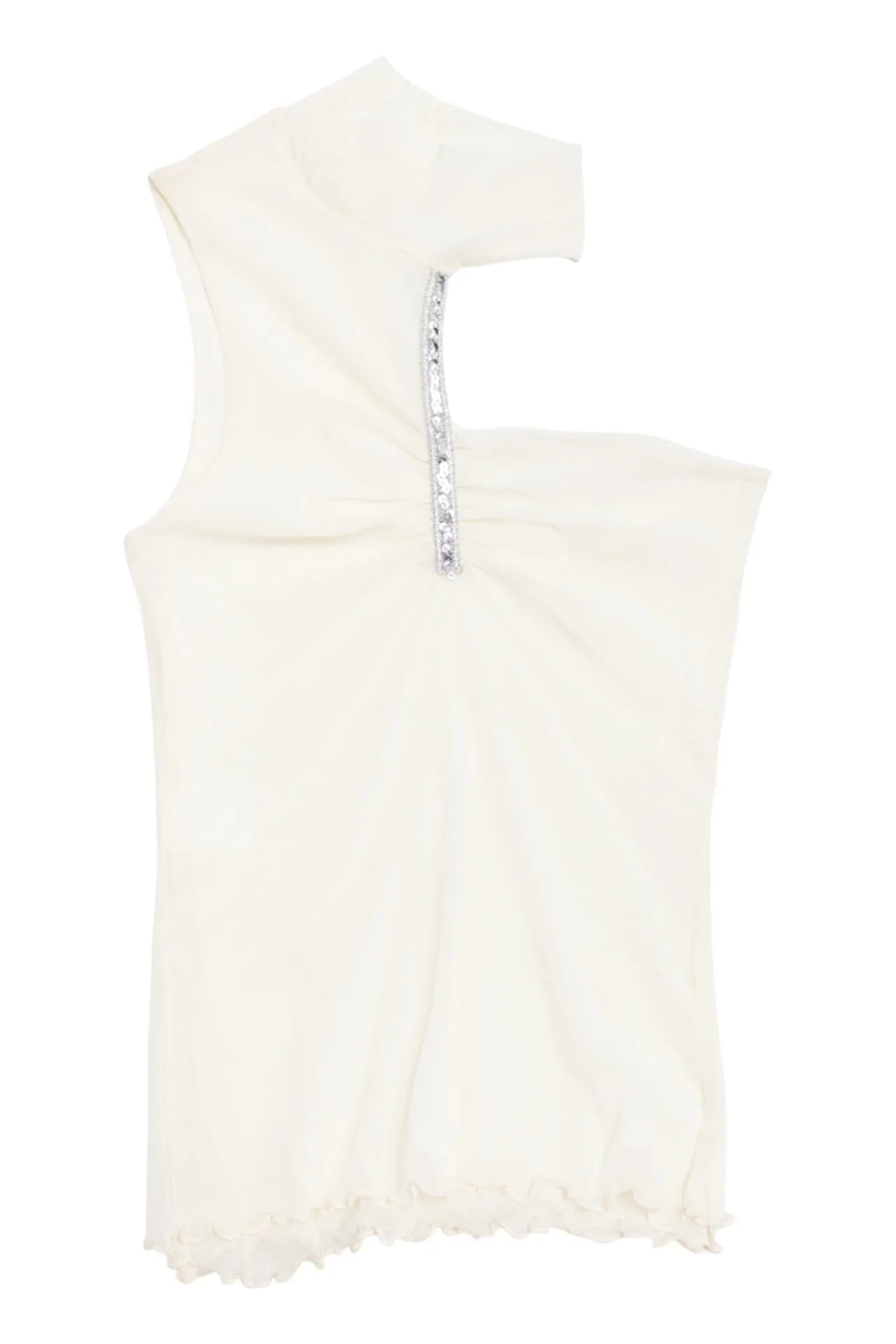 Lolly Pop Asymmetric Sleeveless Top White | c. 166 | Size 10