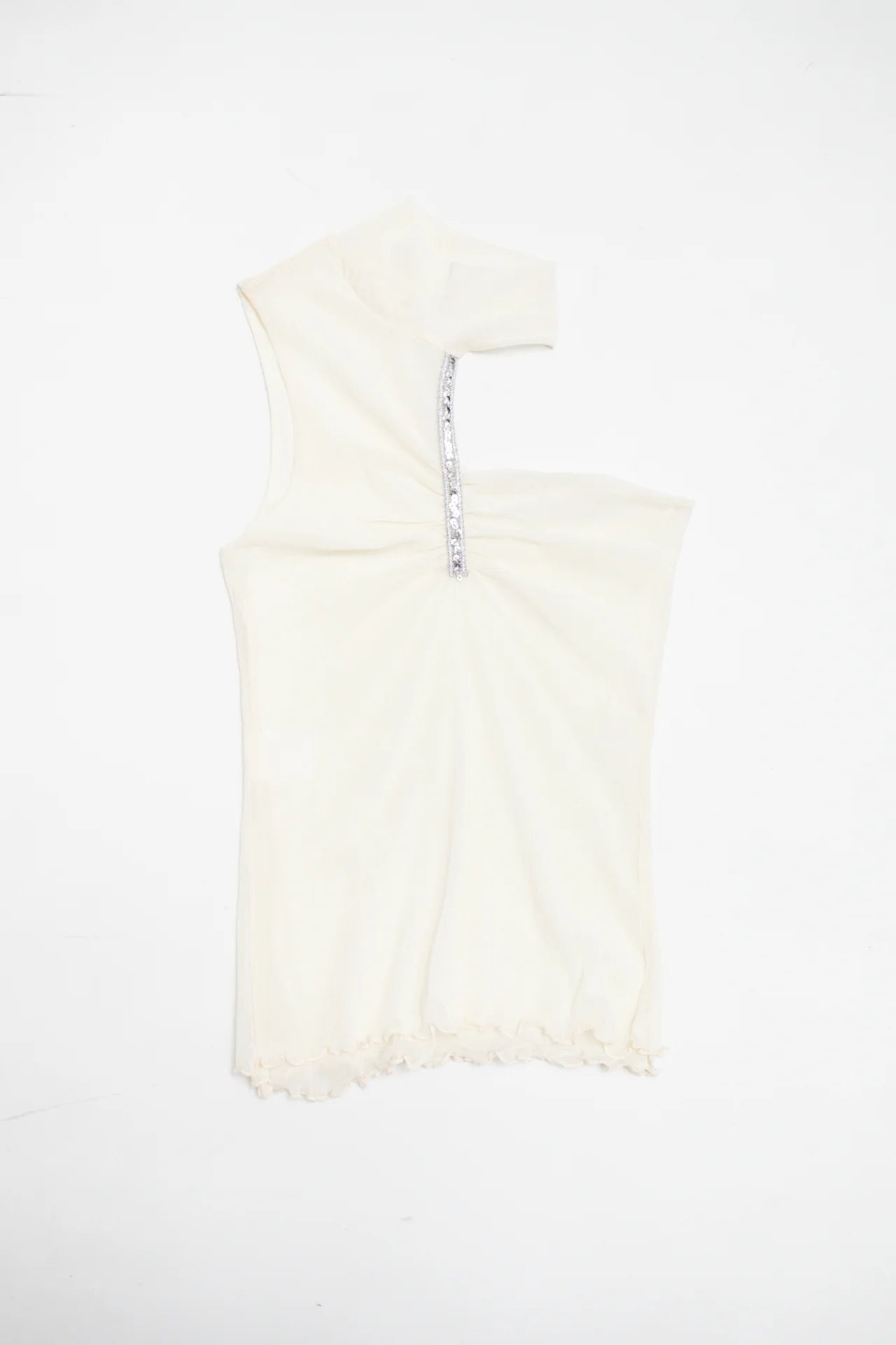 Lolly Pop Asymmetric Sleeveless Top White | c. 166 | Size 10