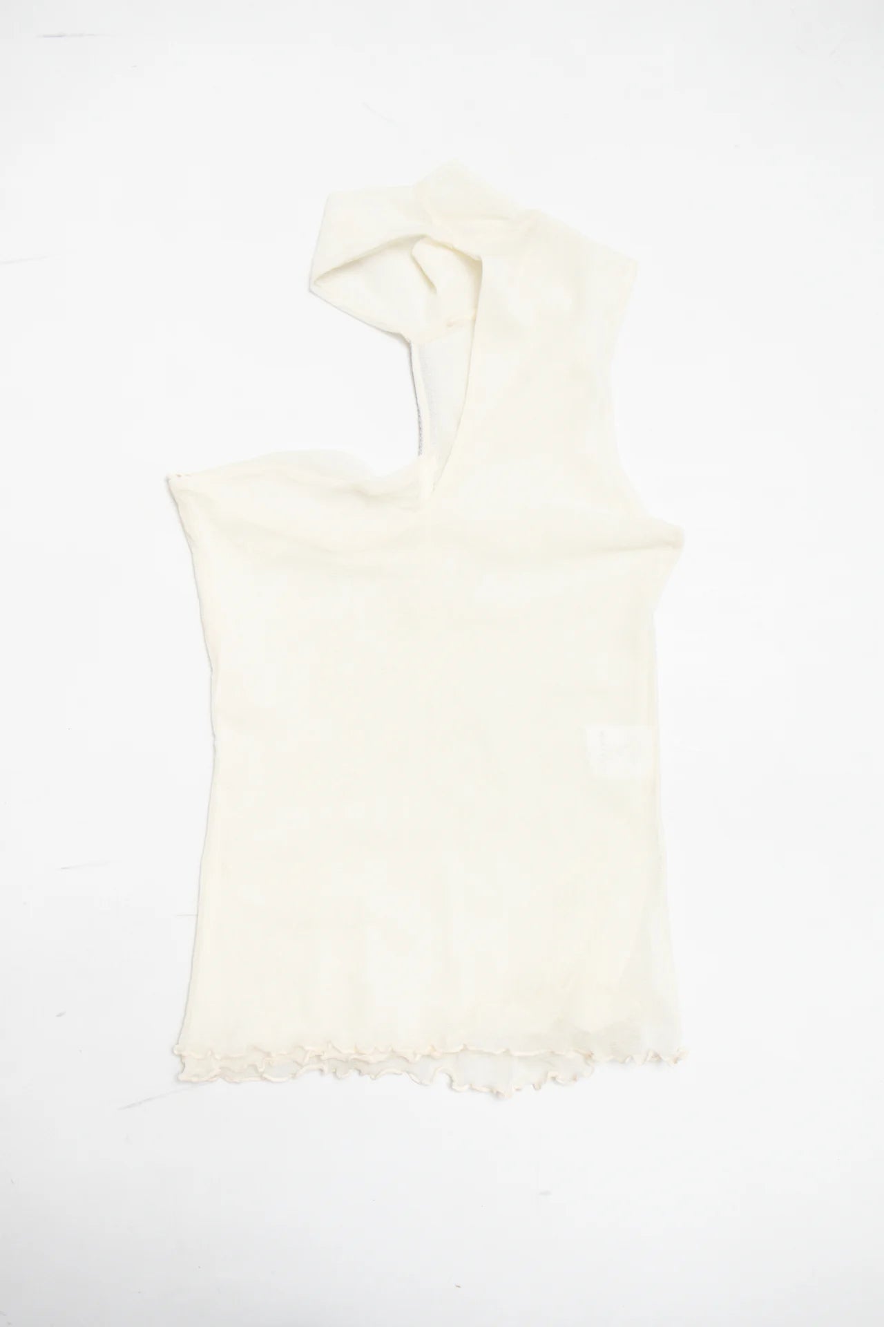 Lolly Pop Asymmetric Sleeveless Top White | c. 166 | Size 10