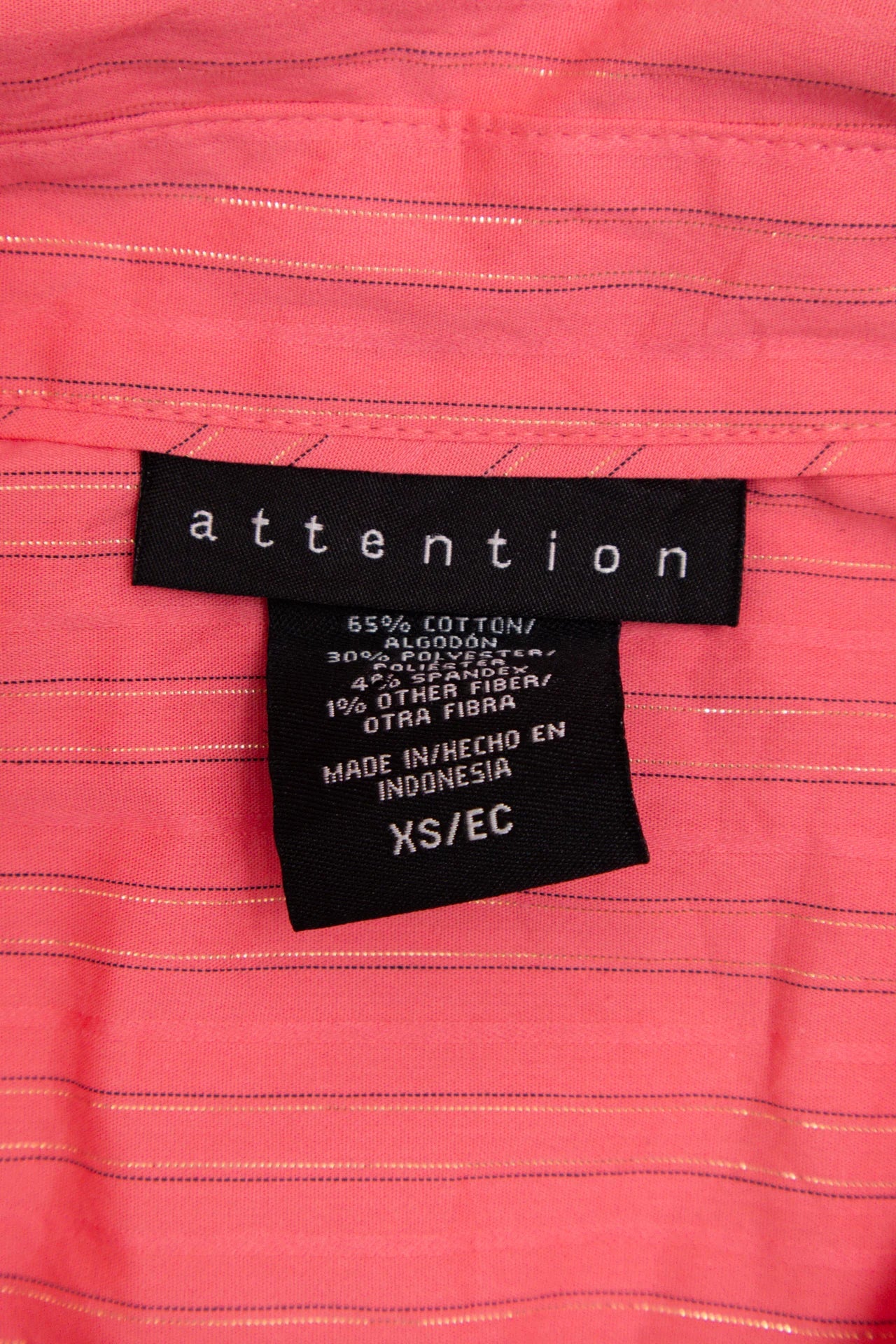 Attention Long Sleeve Button-up Shirt Pink | c. 166 | Size 6
