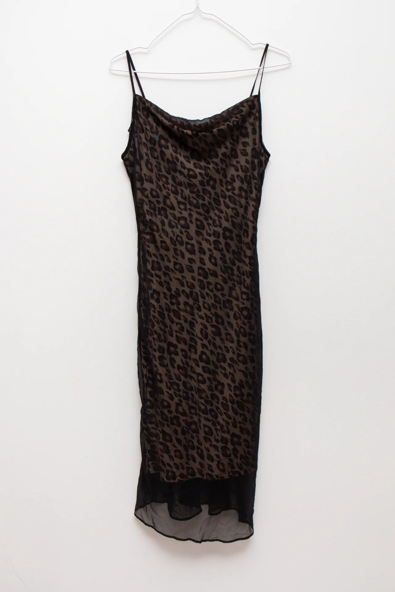 Eye Candy Leopard Print Mesh Slip Dress Brown | c. 166 | Size 6/8