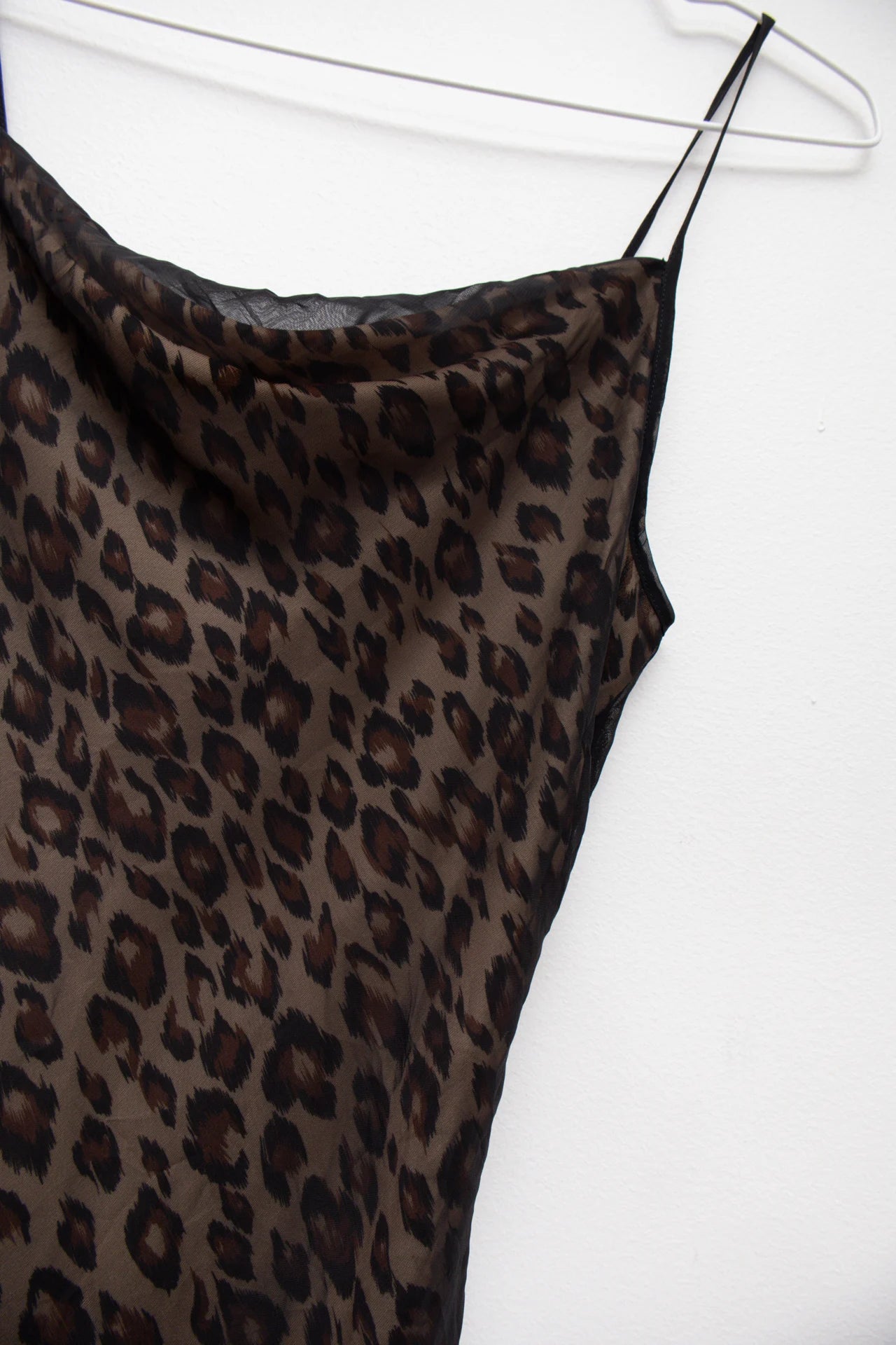 Eye Candy Leopard Print Mesh Slip Dress Brown | c. 166 | Size 6/8