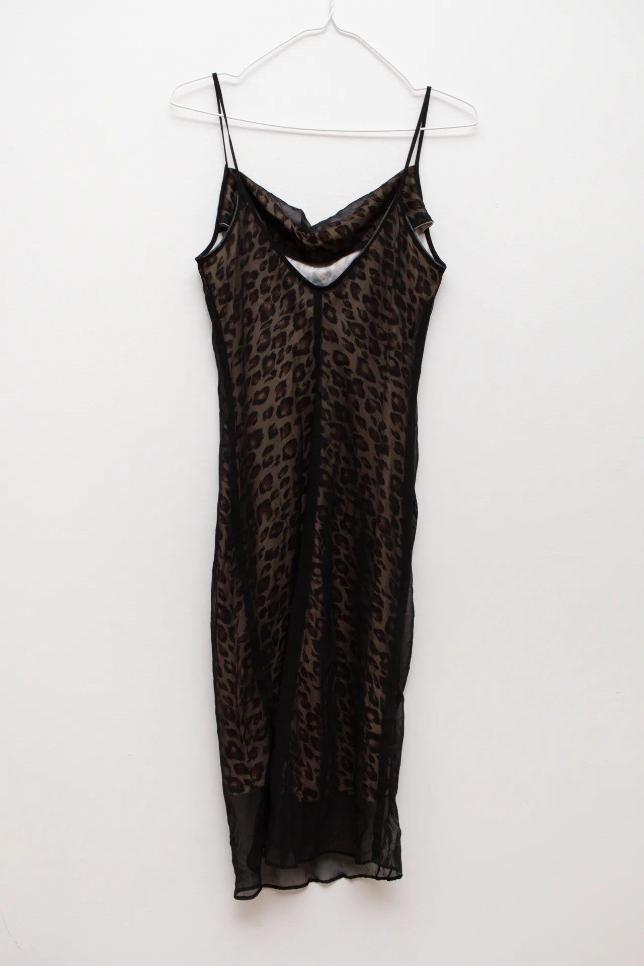 Eye Candy Leopard Print Mesh Slip Dress Brown | c. 166 | Size 6/8